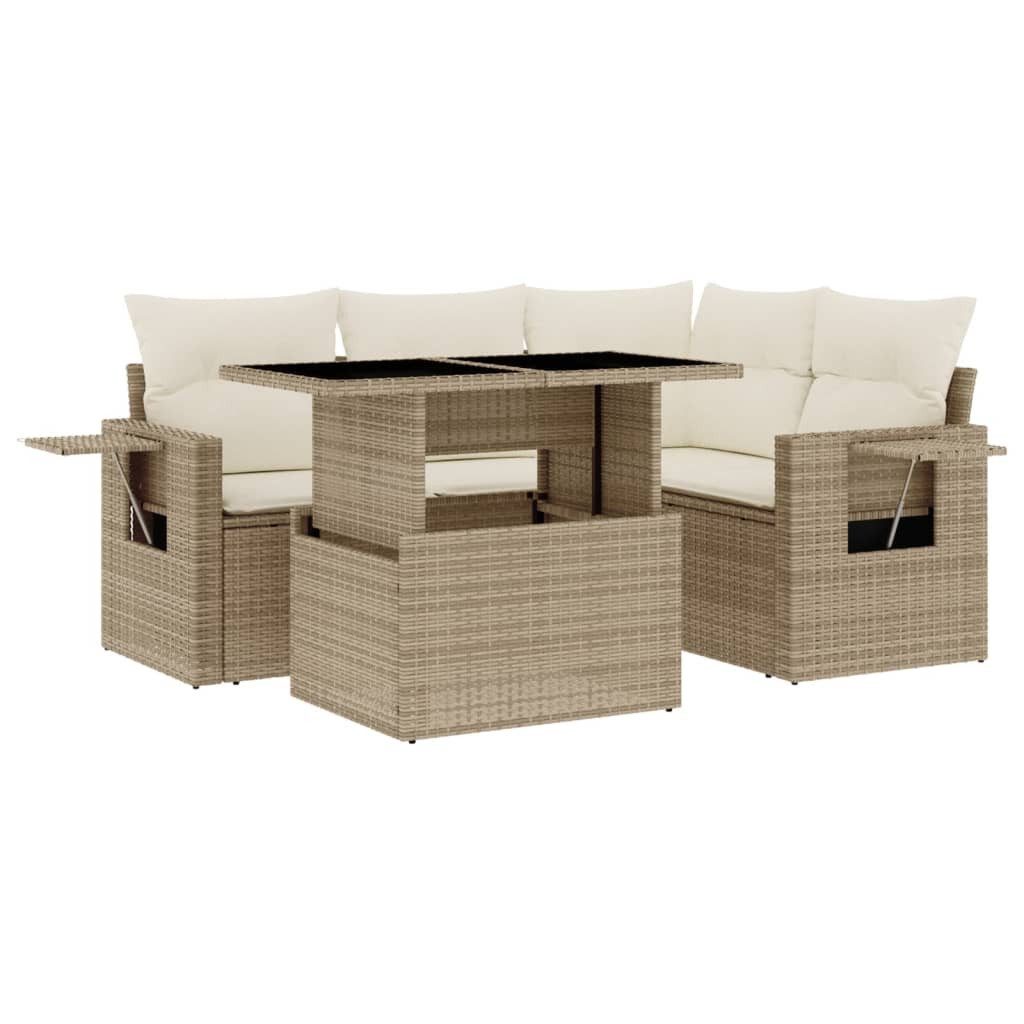 vidaXL Gartenlounge-Set 5-tlg. Garten-Sofagarnitur mit Kissen günstig online kaufen