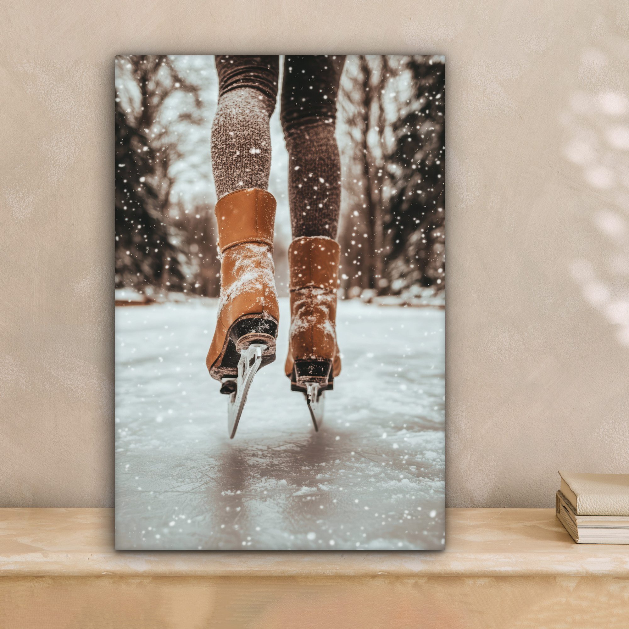 OneMillionCanvasses® Leinwandbild Schlittschuhlaufen - Eis - Winter - Schne günstig online kaufen