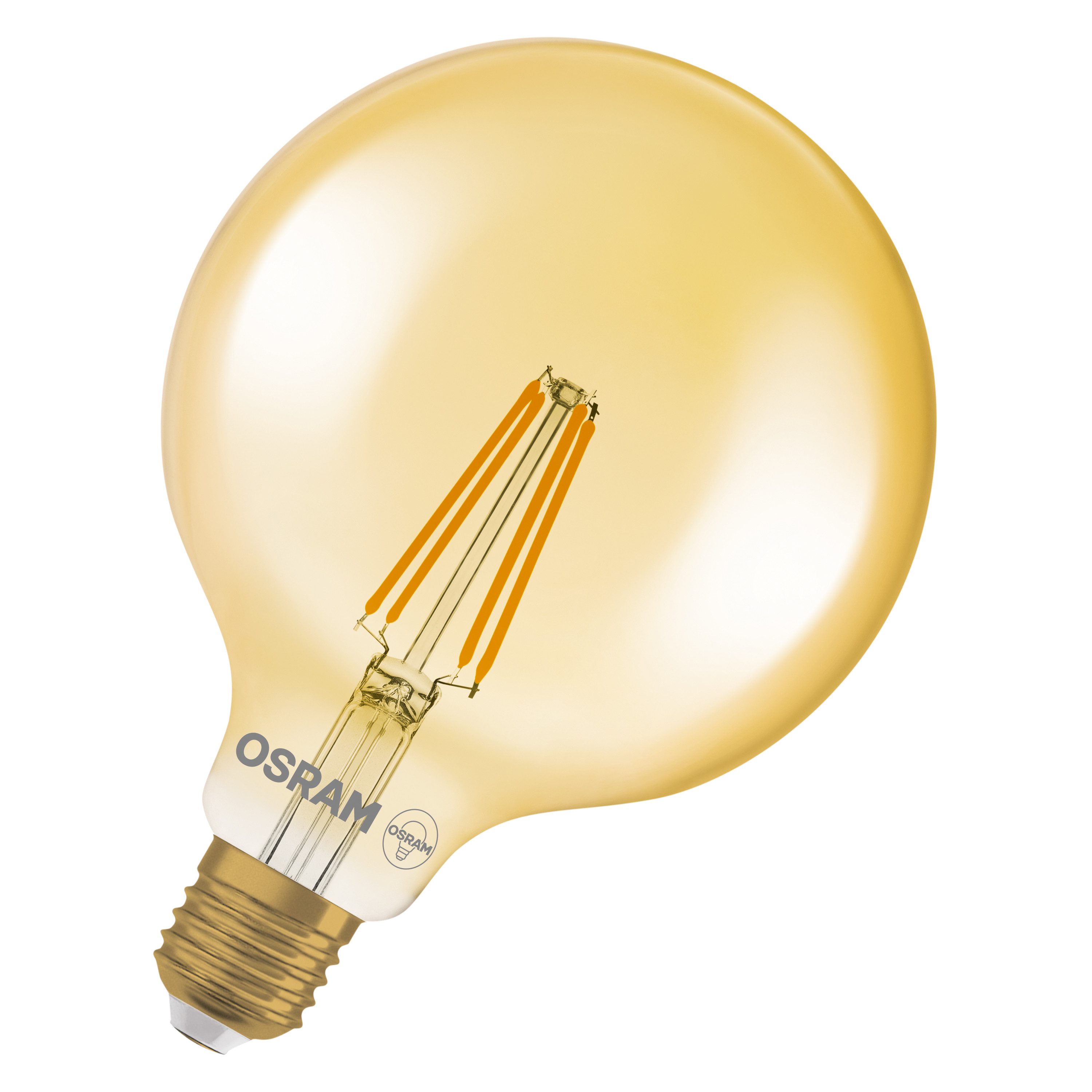Ledvance LED-Leuchtmittel Vintage 1906 Globe 55 Filament DIM 6.5W 824 Gold E27, E27, 1 St., Komfort warmes Weiß, Geringerer Energieverbrauch als Glüh- oder Halogenlampen
