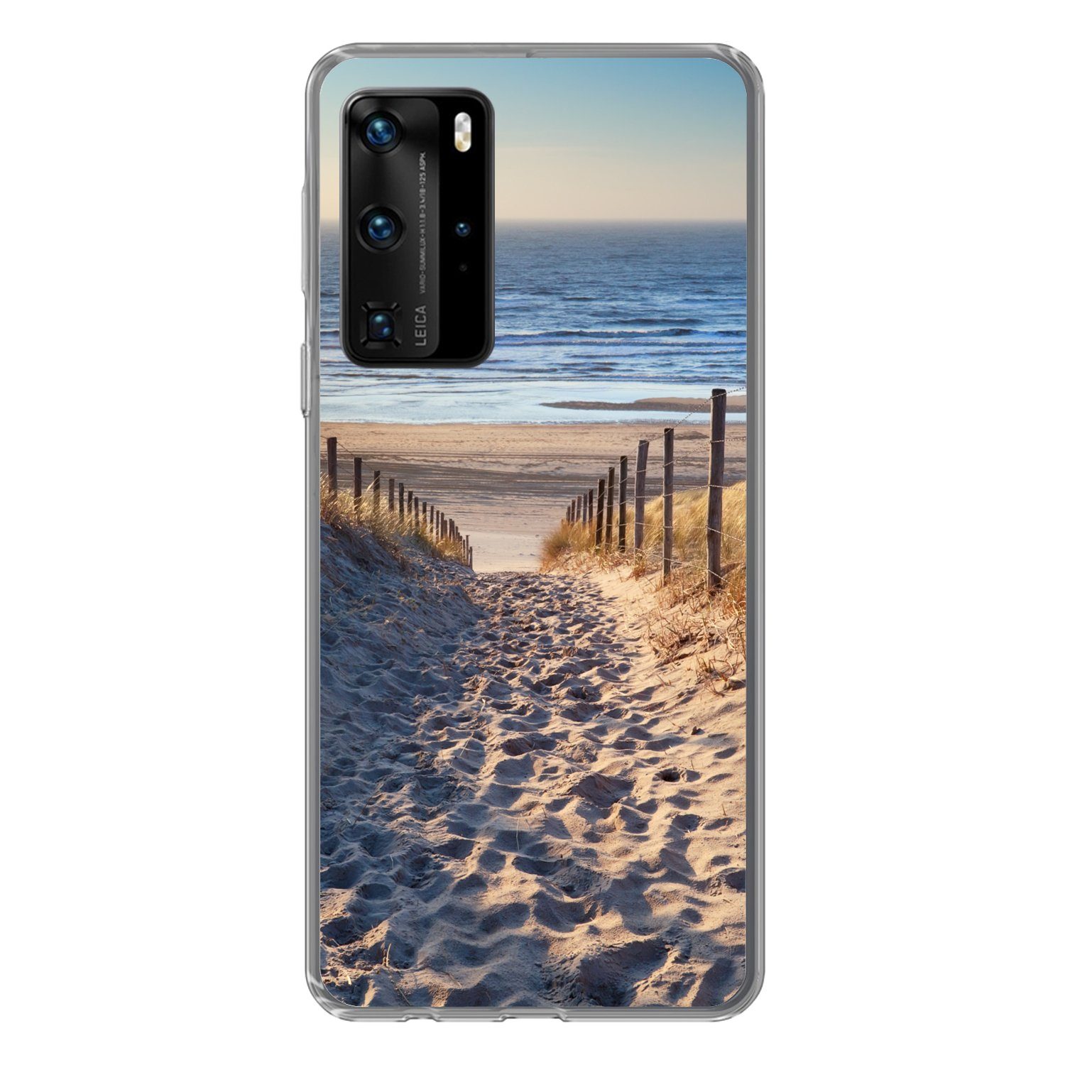 MuchoWow Handyhülle für Huawei P40 Pro Strand - Meer - Niederlande - Dünen - Sonne, Handy Case, Silikon, Bumper Case Dünn