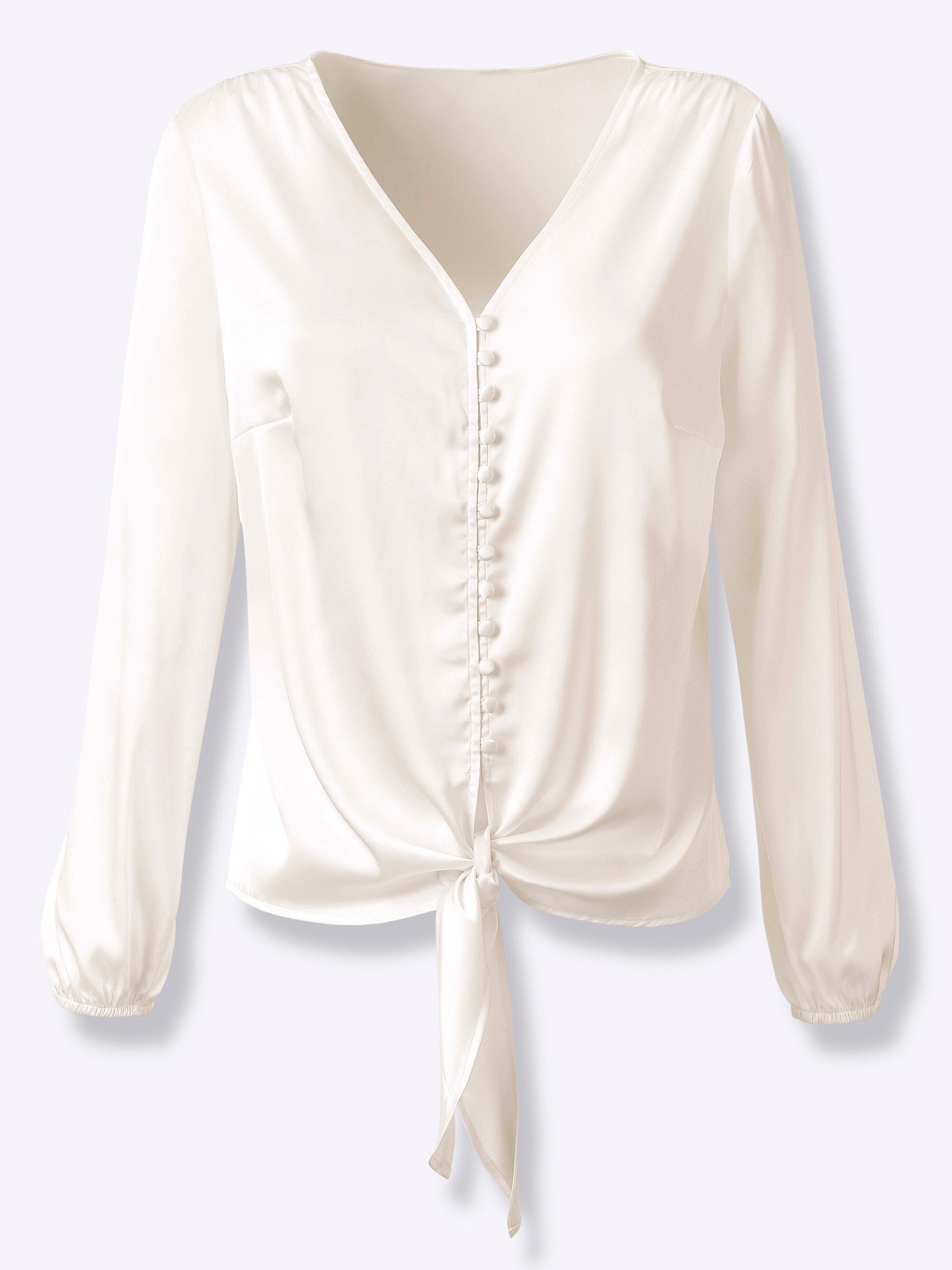 creation L Klassische Bluse Satin-Bluse Langarm