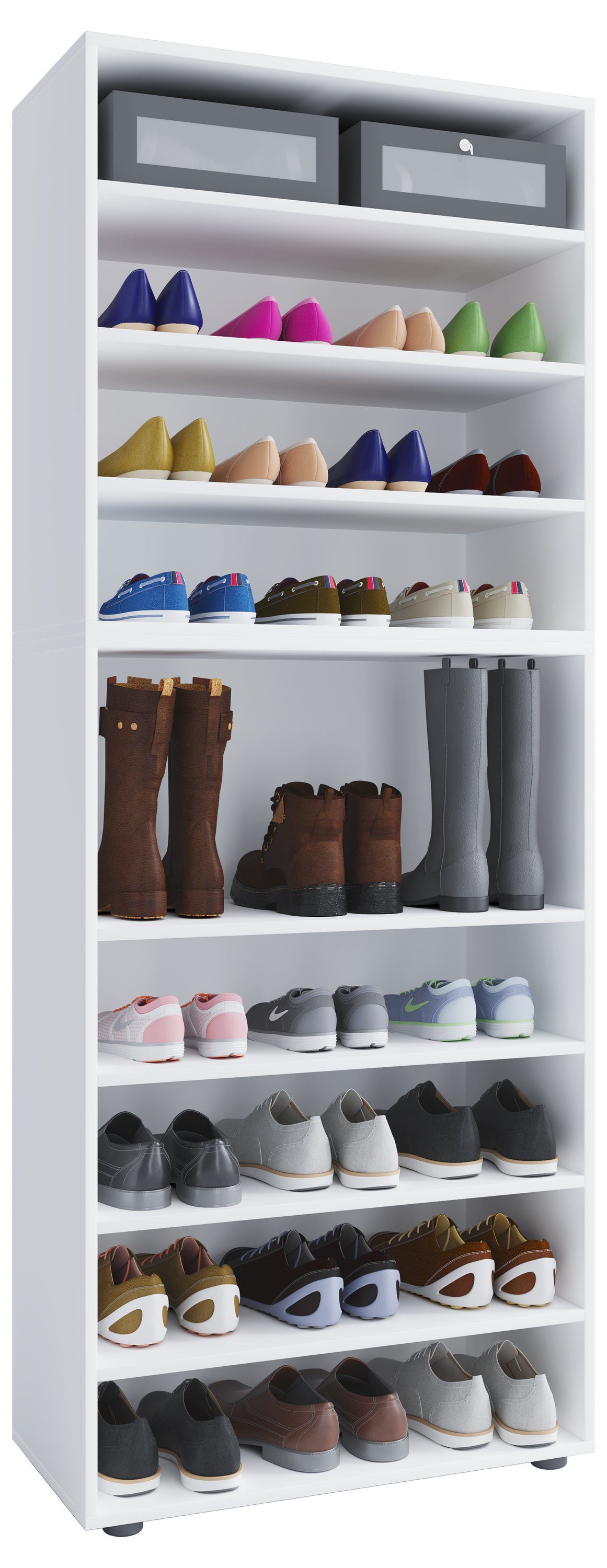 VCM Schuhschrank XXL Holz Großer Schuhschrank Schuhregal Lona 9