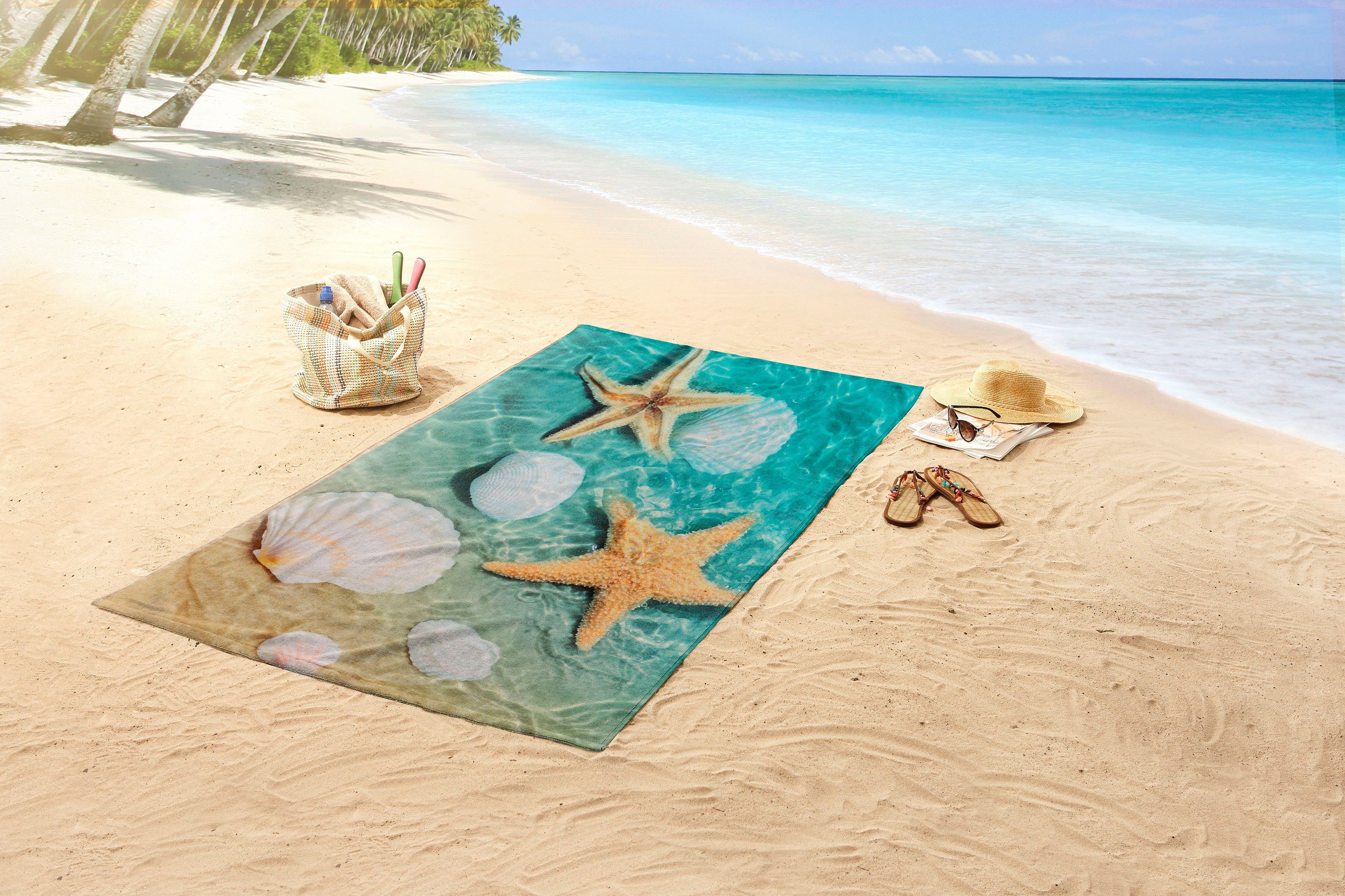 good morning Strandtuch »Beachvibe«, (1 St., Strandtuch 100 x 180 cm), Mikr günstig online kaufen