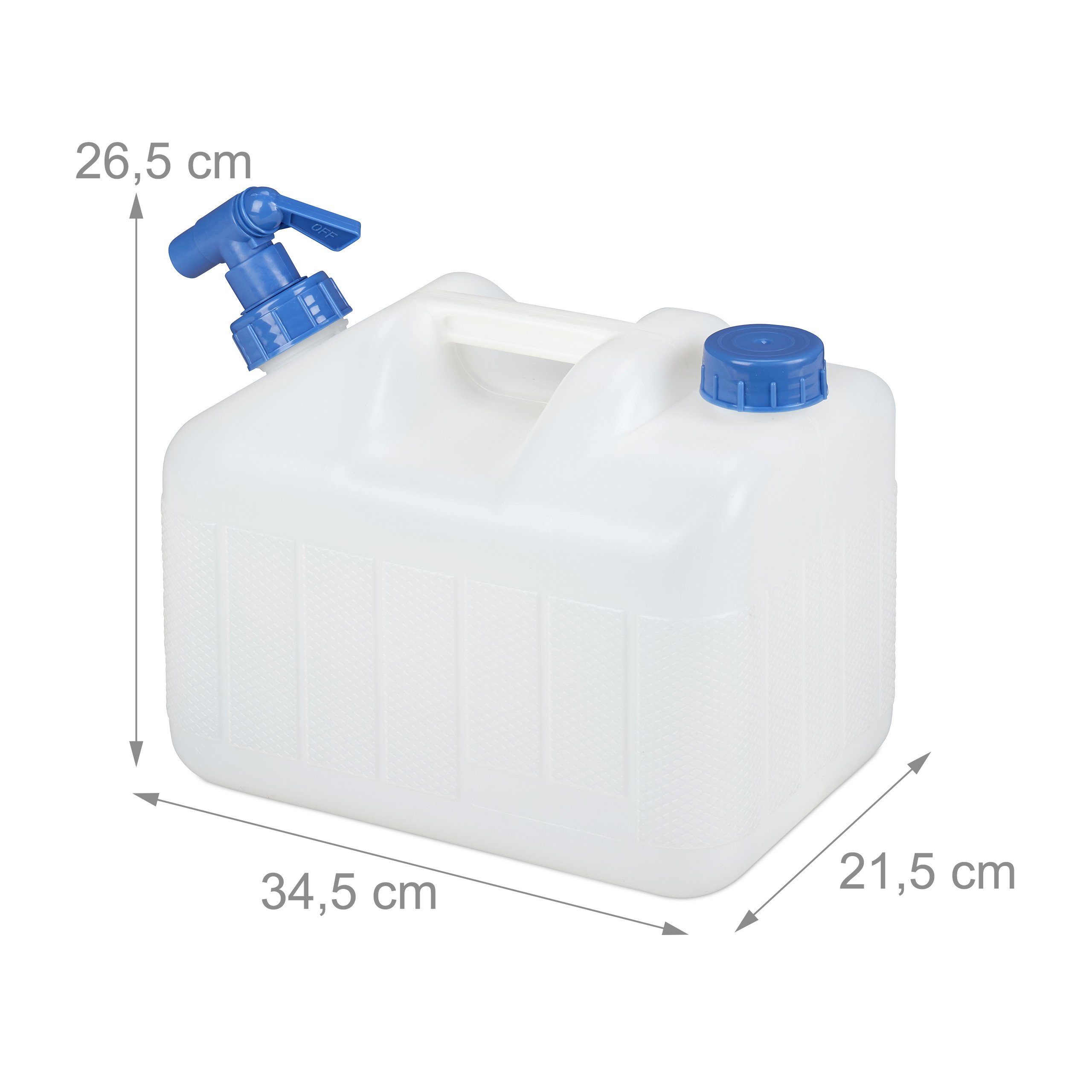 Wasserkanister relaxdays Kanister Liter 10 Hahn, mit