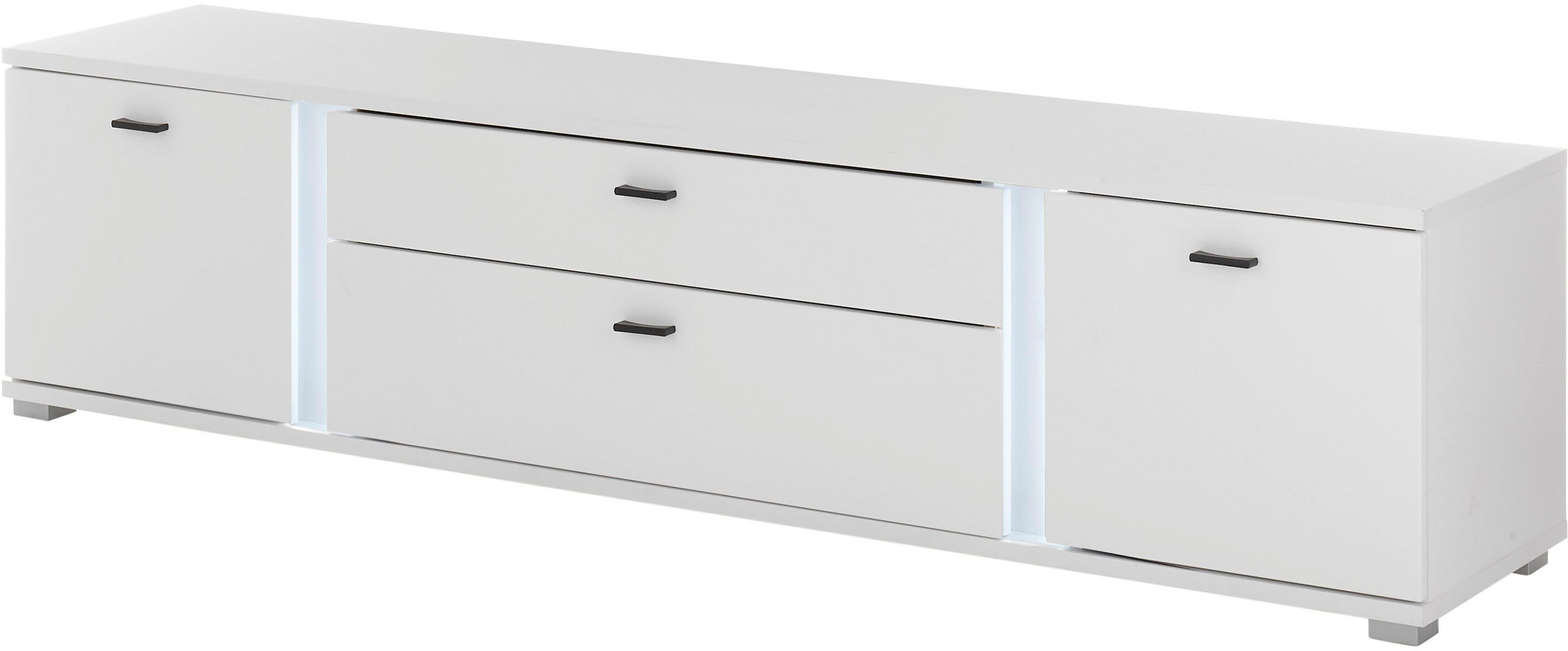 Home affaire Lowboard LONG ISLAND (1 St), in moderner Trendfarbe,inklusive senkrechter Beleuchtung,Breite 200 cm