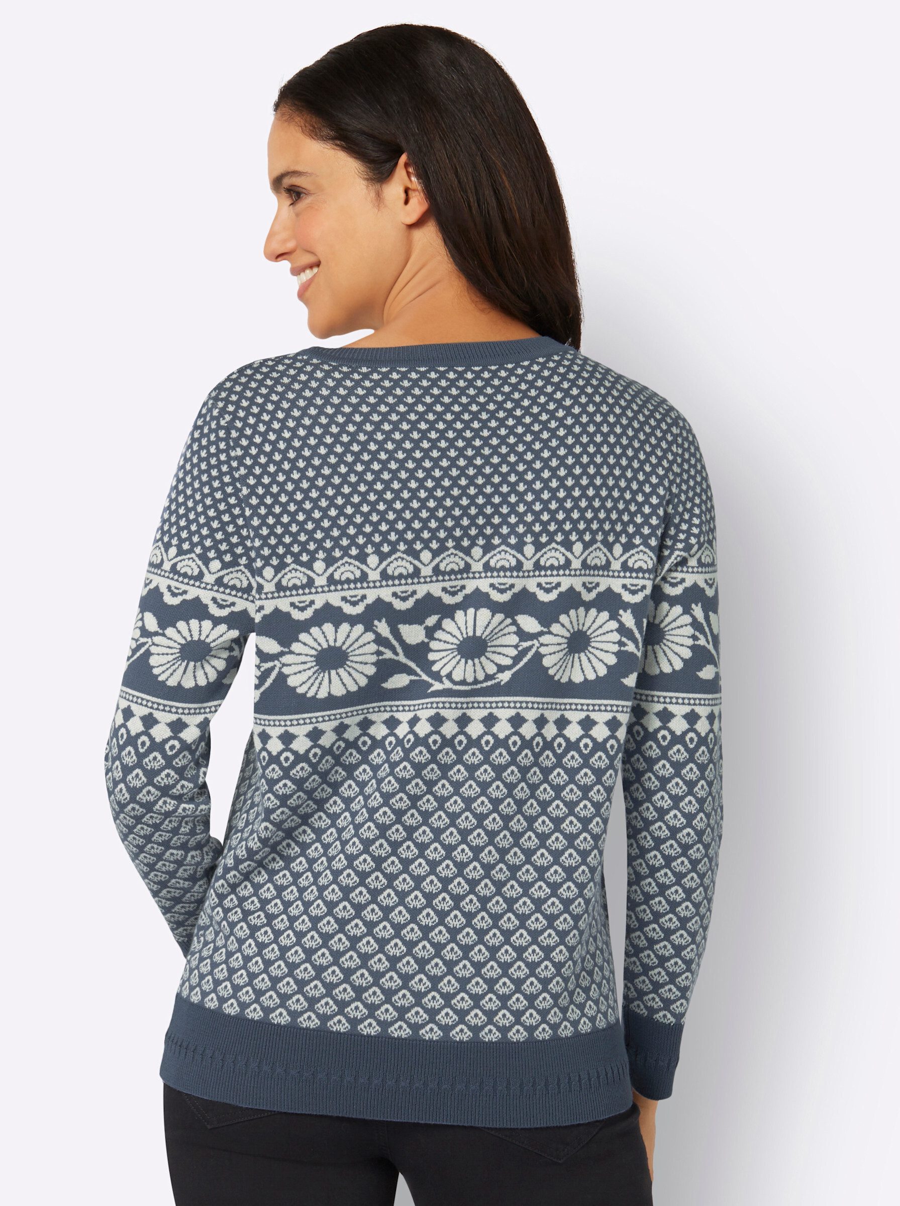 Witt Strickpullover Jacquard-Pullover Langarm Jacquard