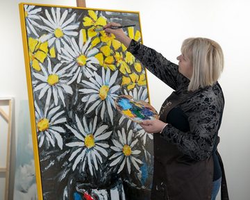 YS-Art Gemälde Schneeweiße Margeriten, Blumen