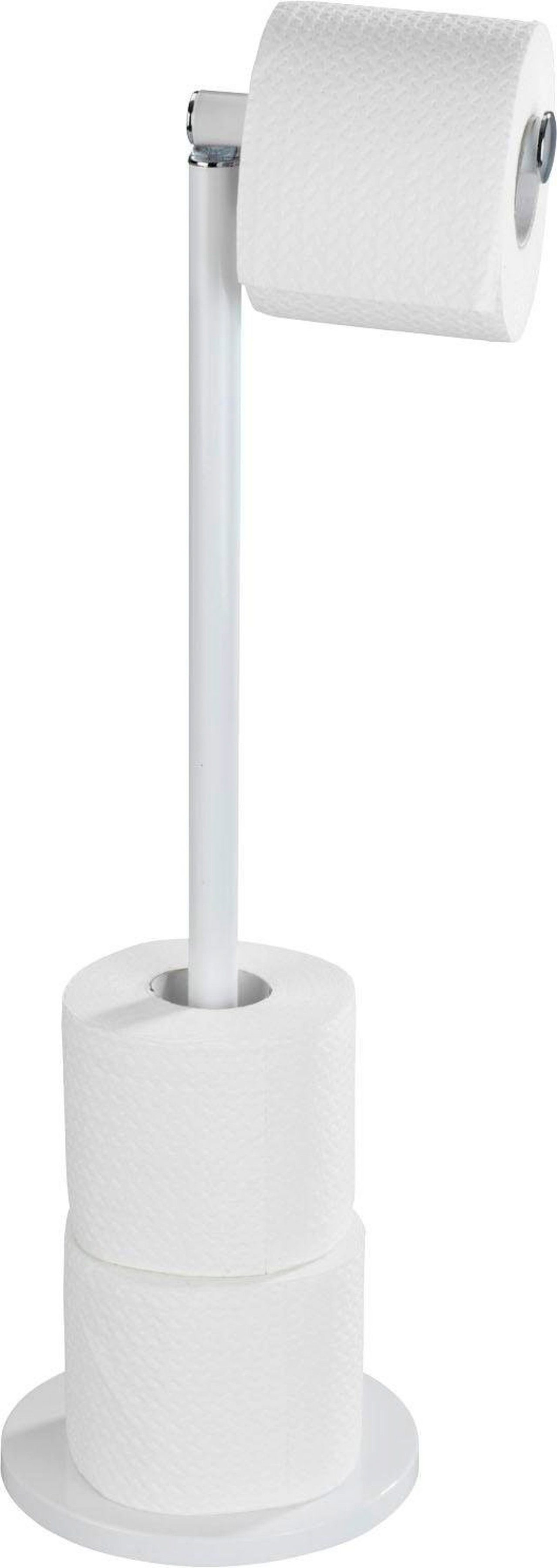 WENKO Toilettenpapierhalter, 2 in 1, mit Ersatzrollenhalter, Höhe: 55 cm