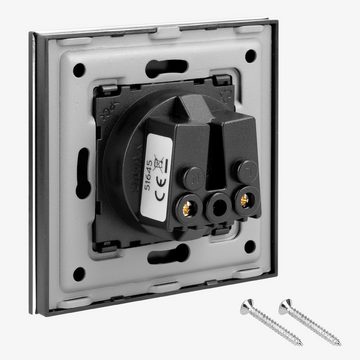 Navaris Alu Schuko Steckdose einfach - Design Einbau Wandsteckdose Steckdosenleiste (Kabellänge 8,50 m)