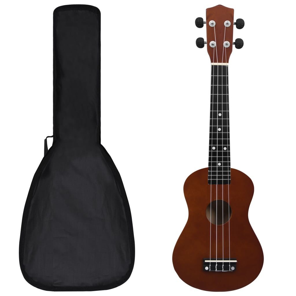 Ukulele Sopran Ukulele Set für Kinder mit Tasche Dunkles Holz 23"