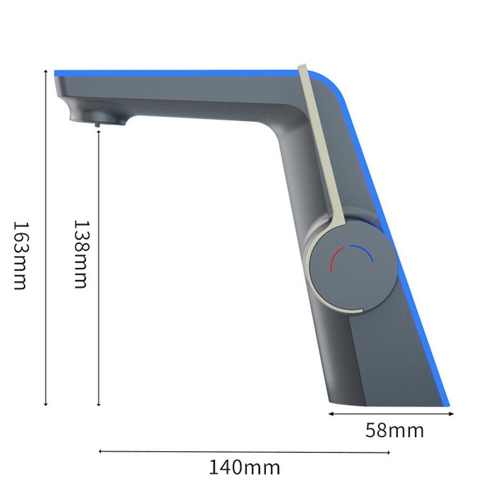 Insma Waschtischarmatur (1-St) LED-Waschtischarmatur mit Temperaturanzeige & Farbwechsel - 35 mm