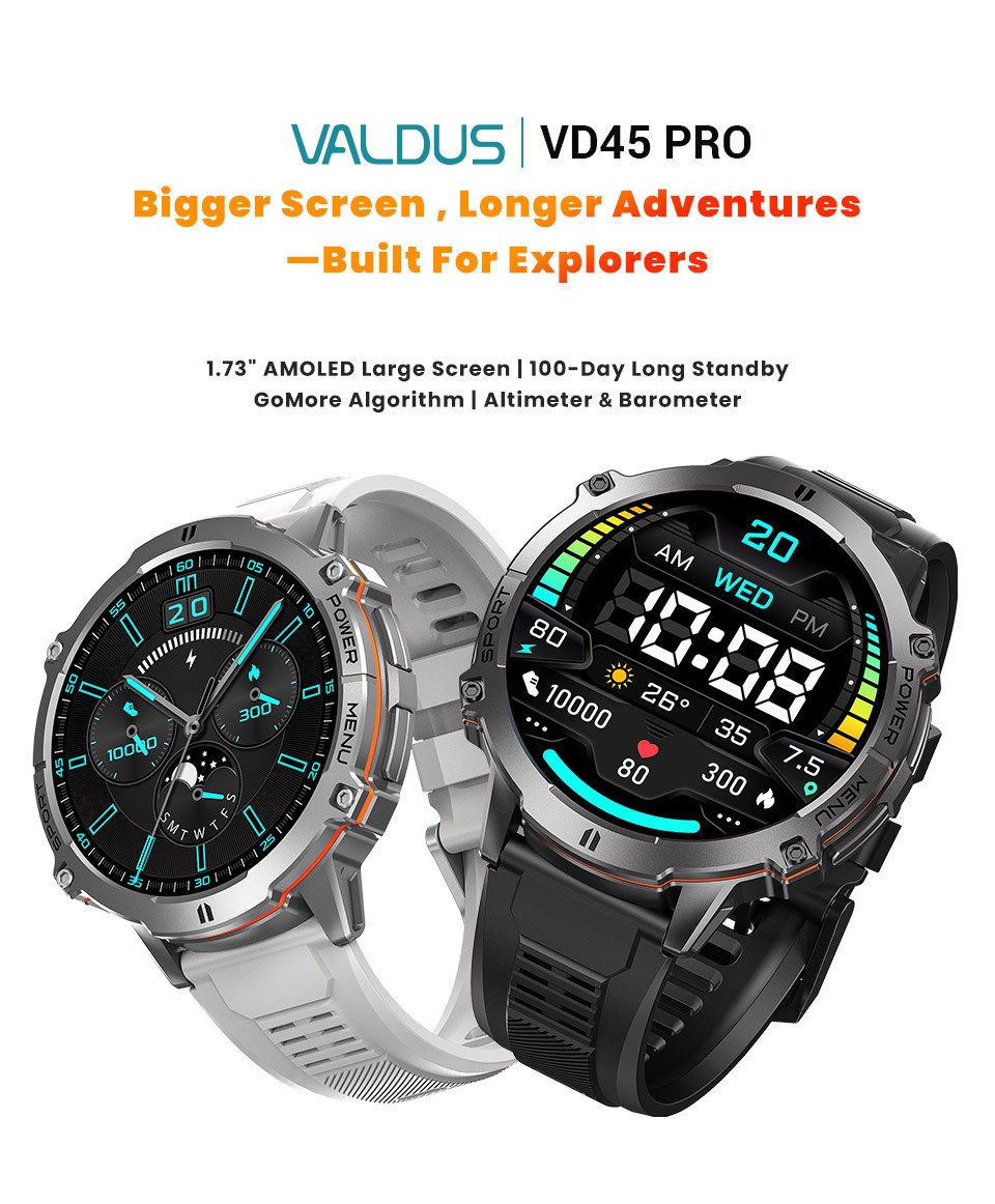 Zevelora Herren's Telefonfunktion 3 ATM Wasserdicht Fitness-Tracker Smartwatch (1.73 Zoll, Android/iOS), Luxuriöse Fitnessuhr mit Gesundheitsfunktionen & über 100 Sportmodi