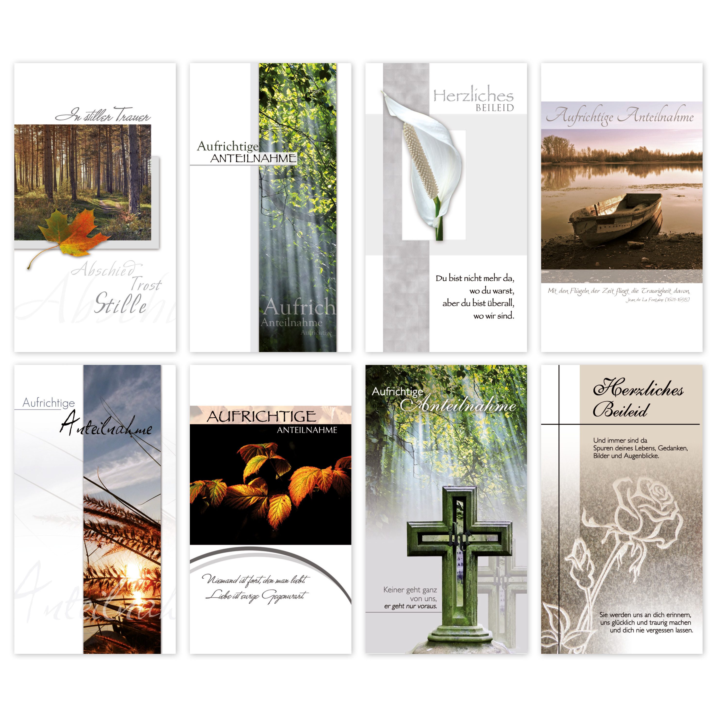 Skorpion Grußkarten 100-er Kasten Trauer - 100 Beileidskarten im Format