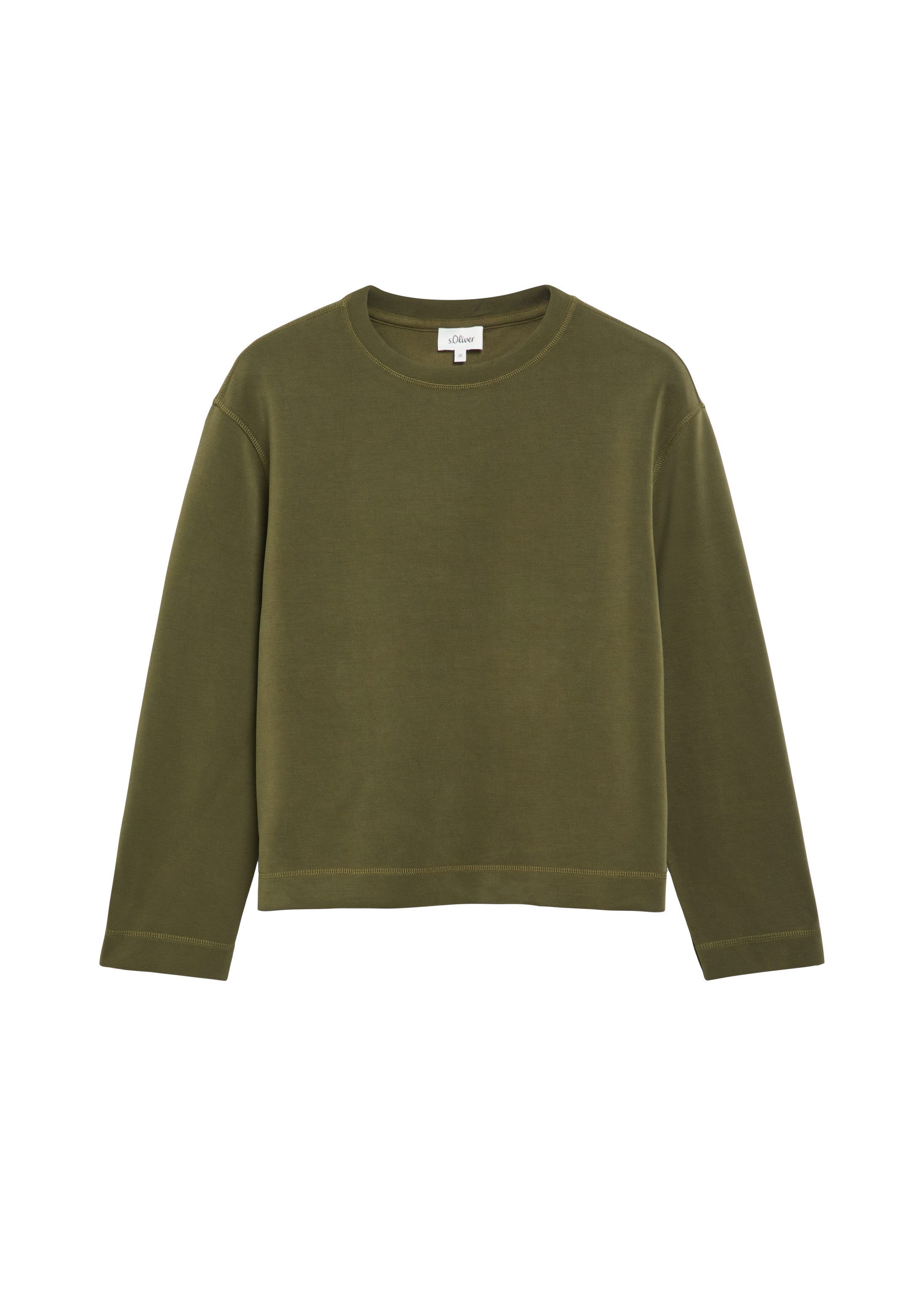 s.Oliver Sweatshirt Sweatshirt Scuba-Sweatshirt mit weitem Arm