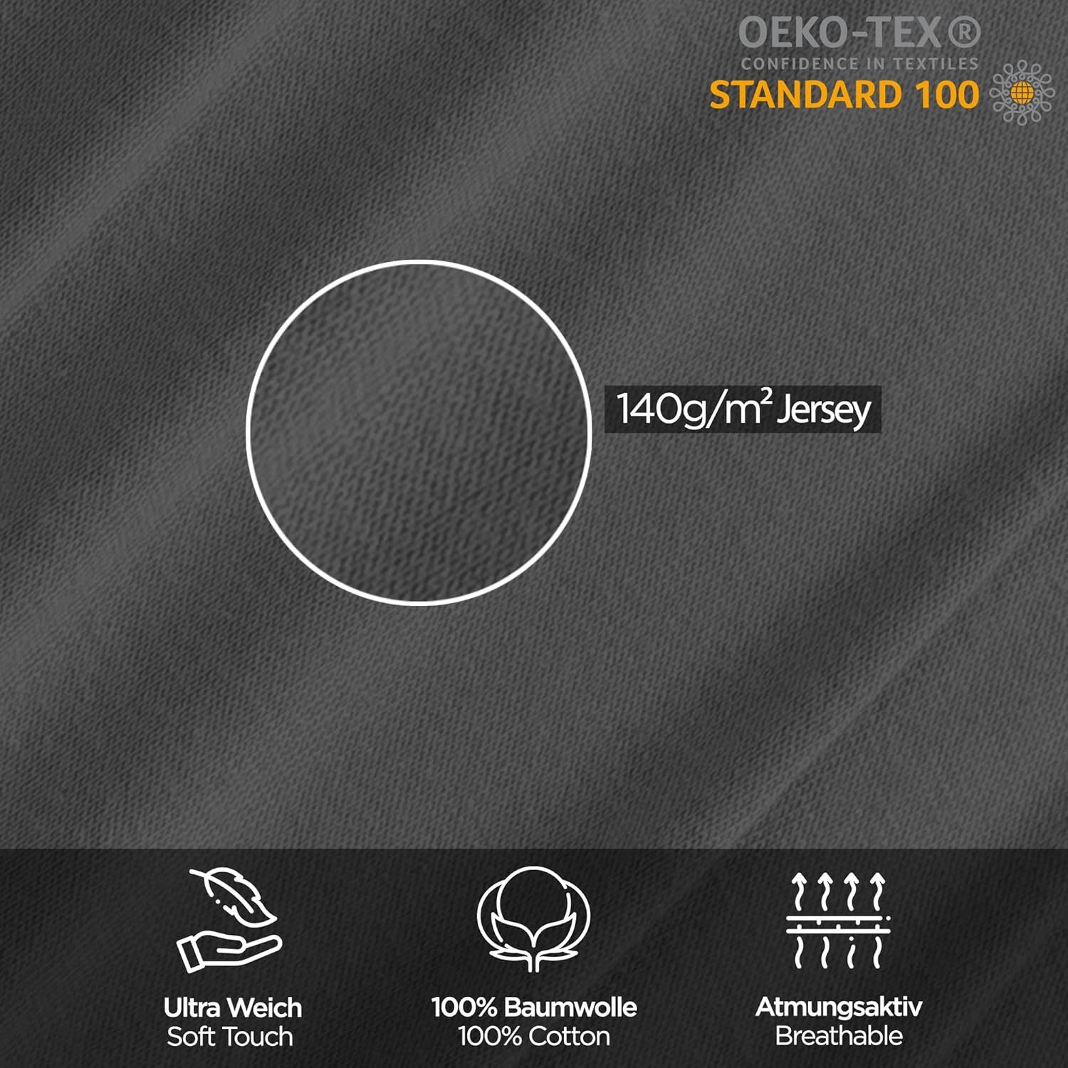 livessa Bettbezug Bettbezug Baumwolle Jersey Bettwäsche Allergiker Reißverschluss, (1 St), 100% Baumwolle Single-Jersey 140 g/m² weich & atmungsaktiv