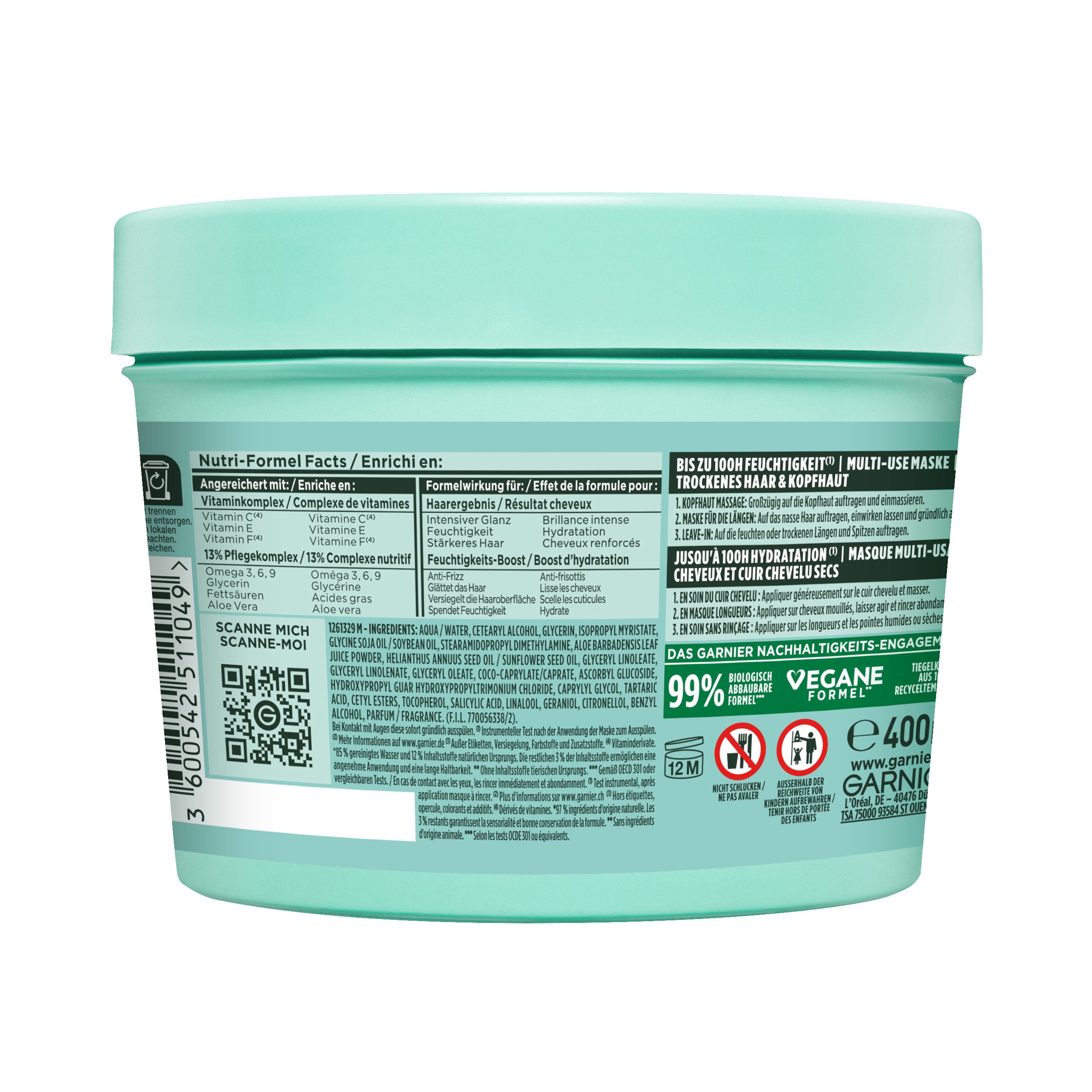 GARNIER Haarmaske Garnier Fructis Aloe Vera Hair Food Maske