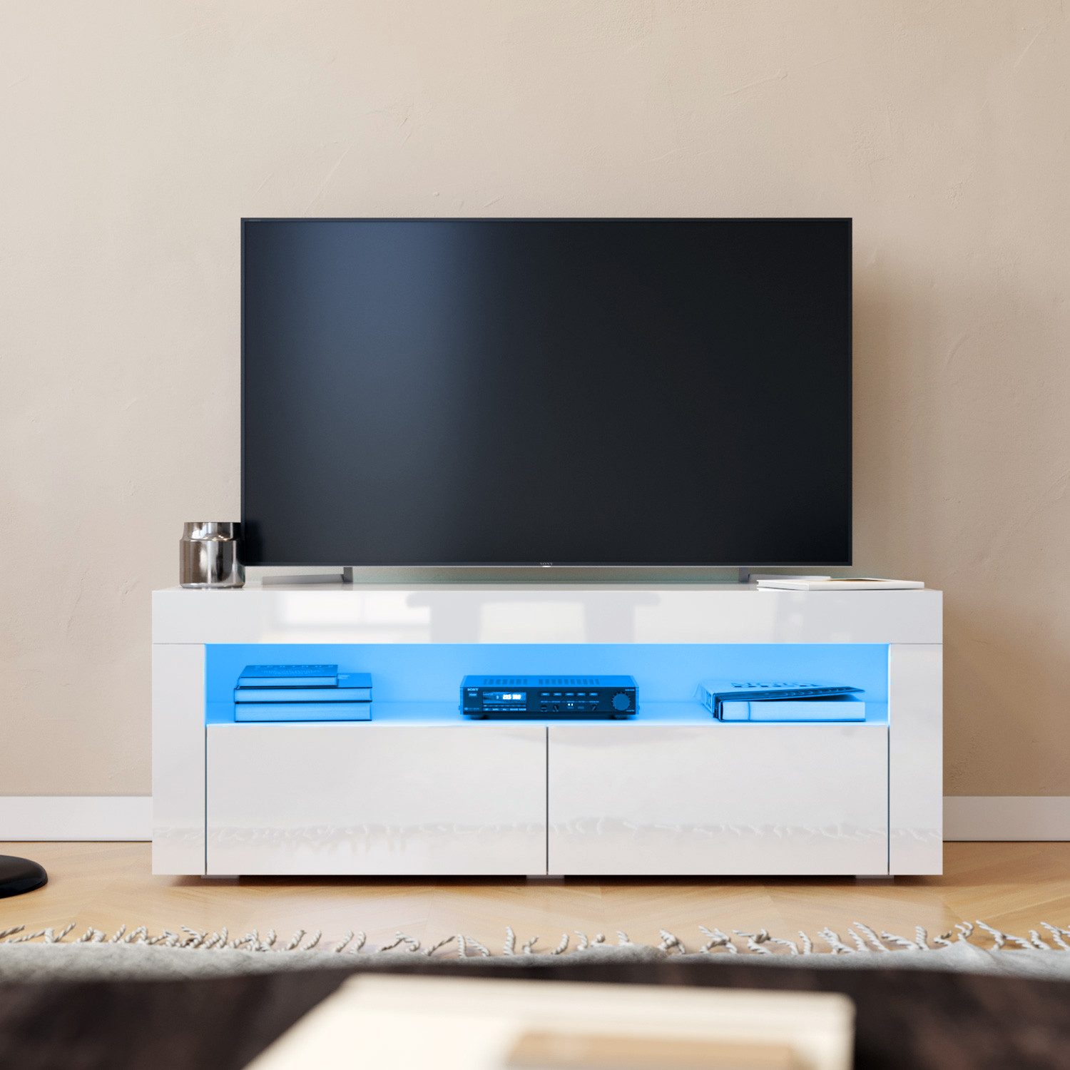 SONNI TV-Schrank TV Lowboard 120x40x45 Weiß günstig online kaufen