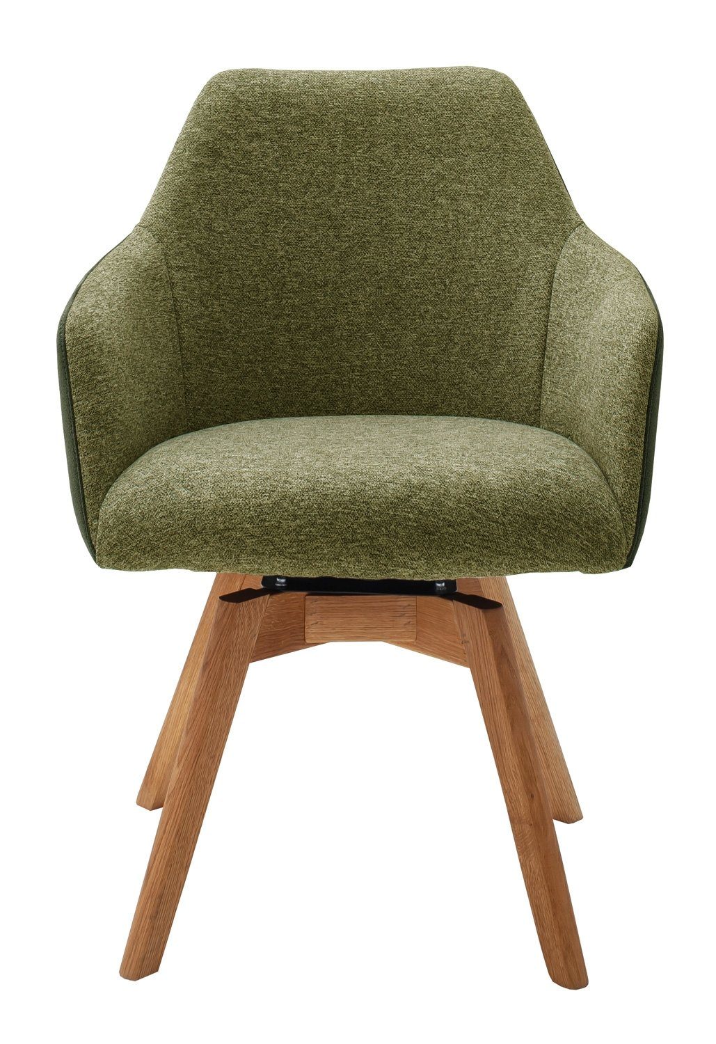 Sitzschale, Massivholz aus Vito mit drehbarer Webstoff, Gestell Olivgrün, REMAL, Mikrofaser, Polsterstuhl