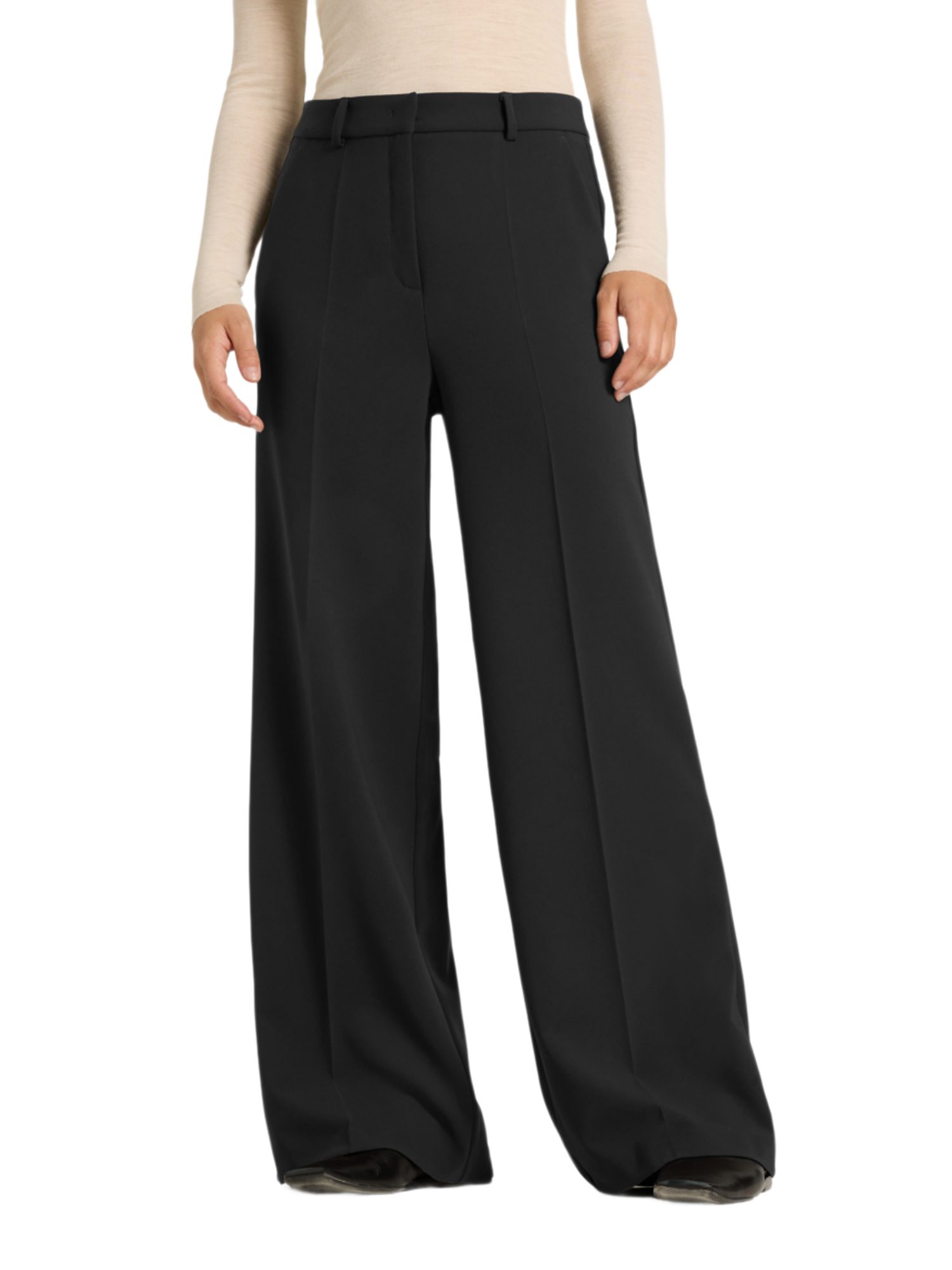Cambio Weite Jeans schwarz,Elegant,Polyester,Unifarben,Wide Leg,Mittel