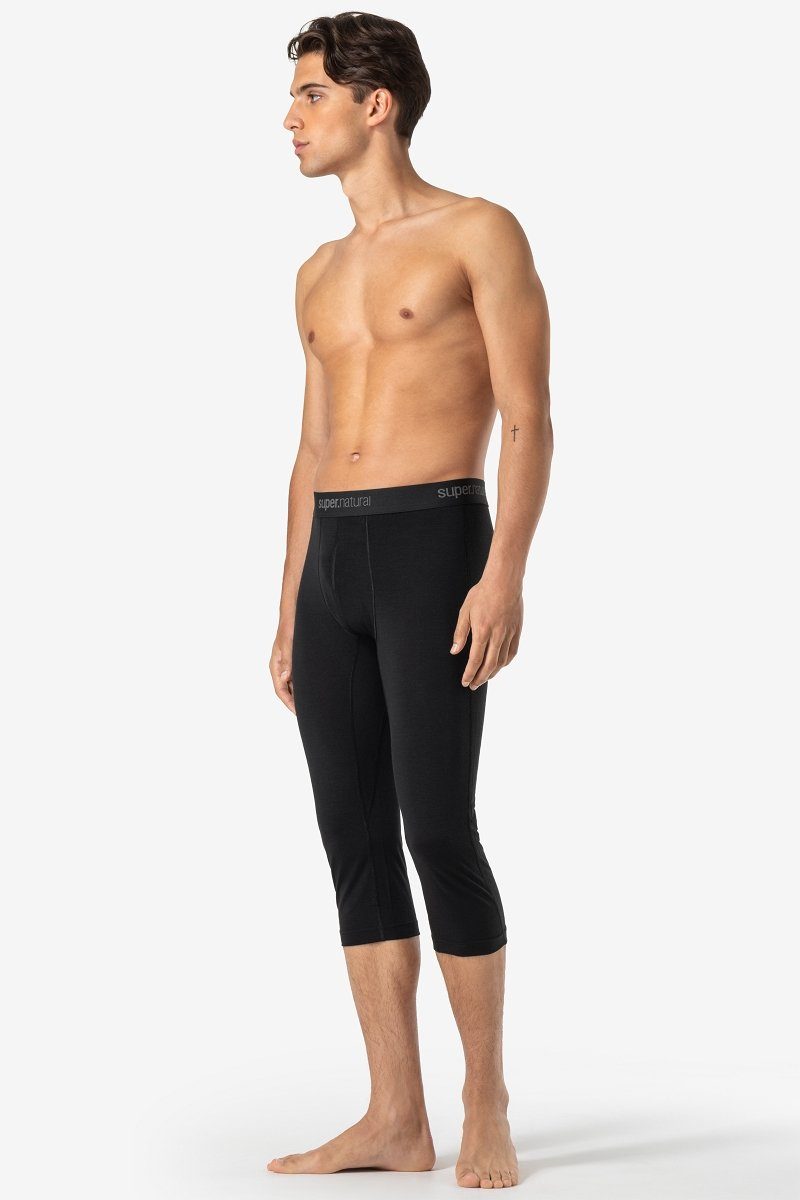 SUPER.NATURAL Thermounterhose für Herren, Merino M TUNDRA175 TIGHT 3/4 funktioneller Merino-Materialmix
