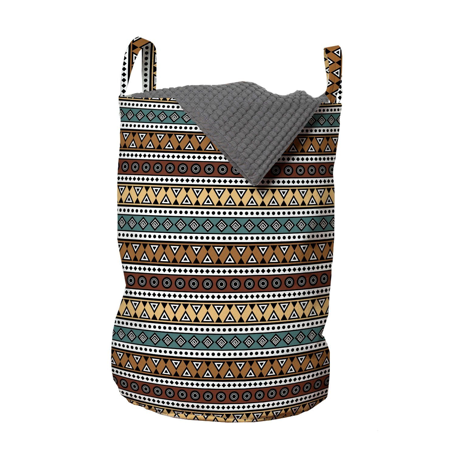Abakuhaus Wäschesäckchen Wäschekorb mit Griffen Kordelzugverschluss für Waschsalons, Boho Form-Muster
