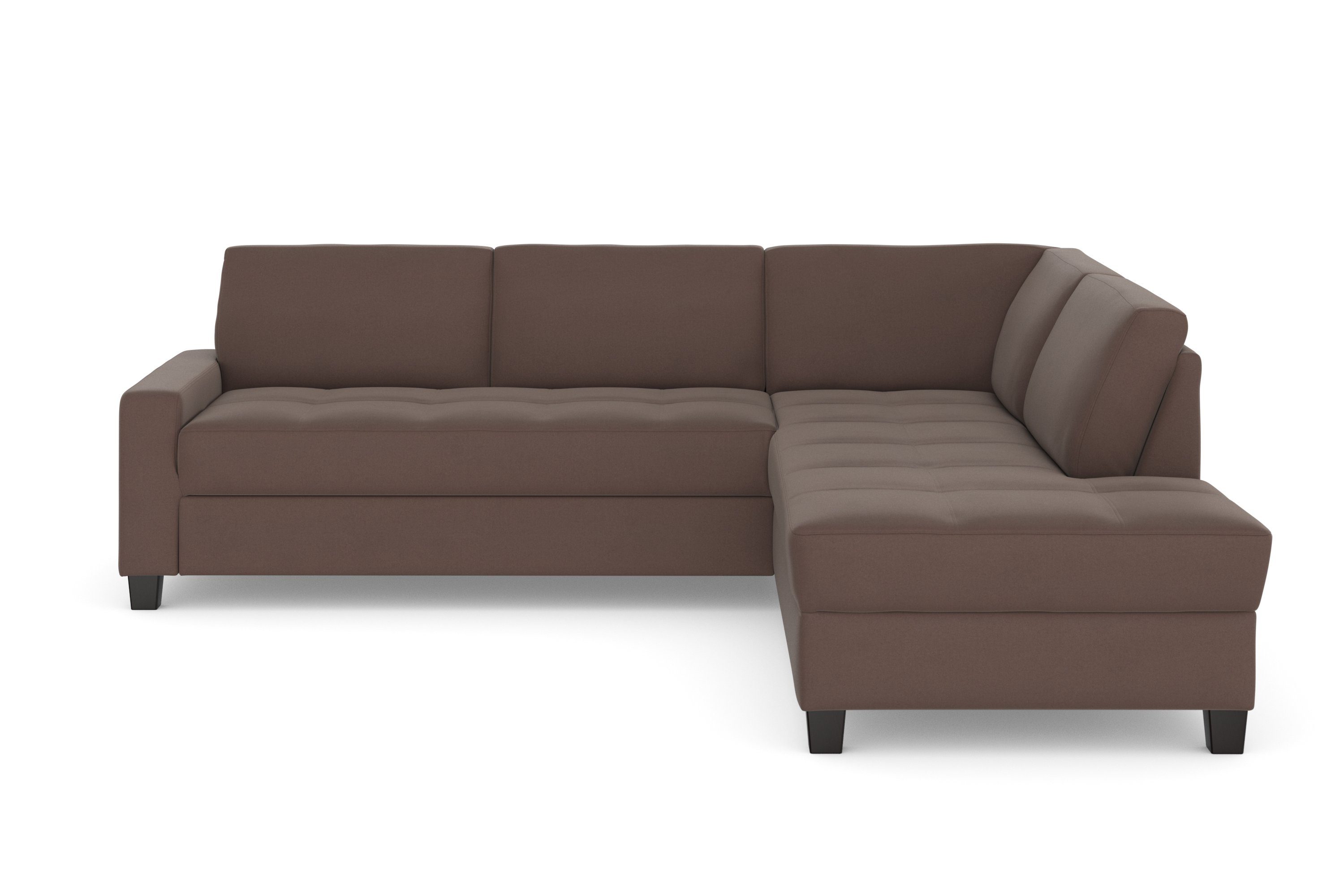 DOMO collection Ecksofa Florentina zeitlos und elegant, Sitznähte als Designelement, L-Form, wahlweise mit Bettfunktion, mit Kontrastnaht, Komfortsitzhöhe 47cm