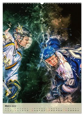 CALVENDO Wandkalender Eishockey spektakulär (Premium, hochwertiger DIN A2 Wandkalender 2023, Kunstdruck in Hochglanz)
