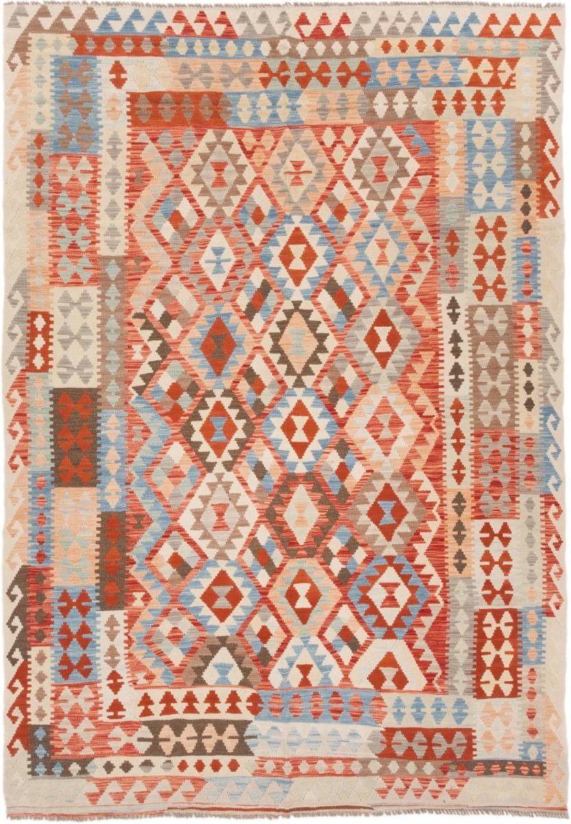 Orientteppich Kelim Afghan 206x295 Handgewebter Orientteppich, Nain Trading, rechteckig, Höhe: 3 mm