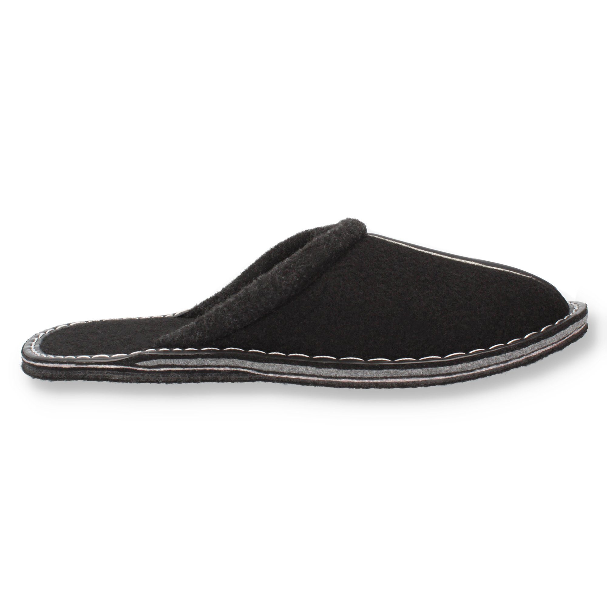 filsko Ogre Herren Filz mit Kunstleder-Streifen Hausschuh leichter Pantoffel, Slip-On, Filz- oder Gummisohle
