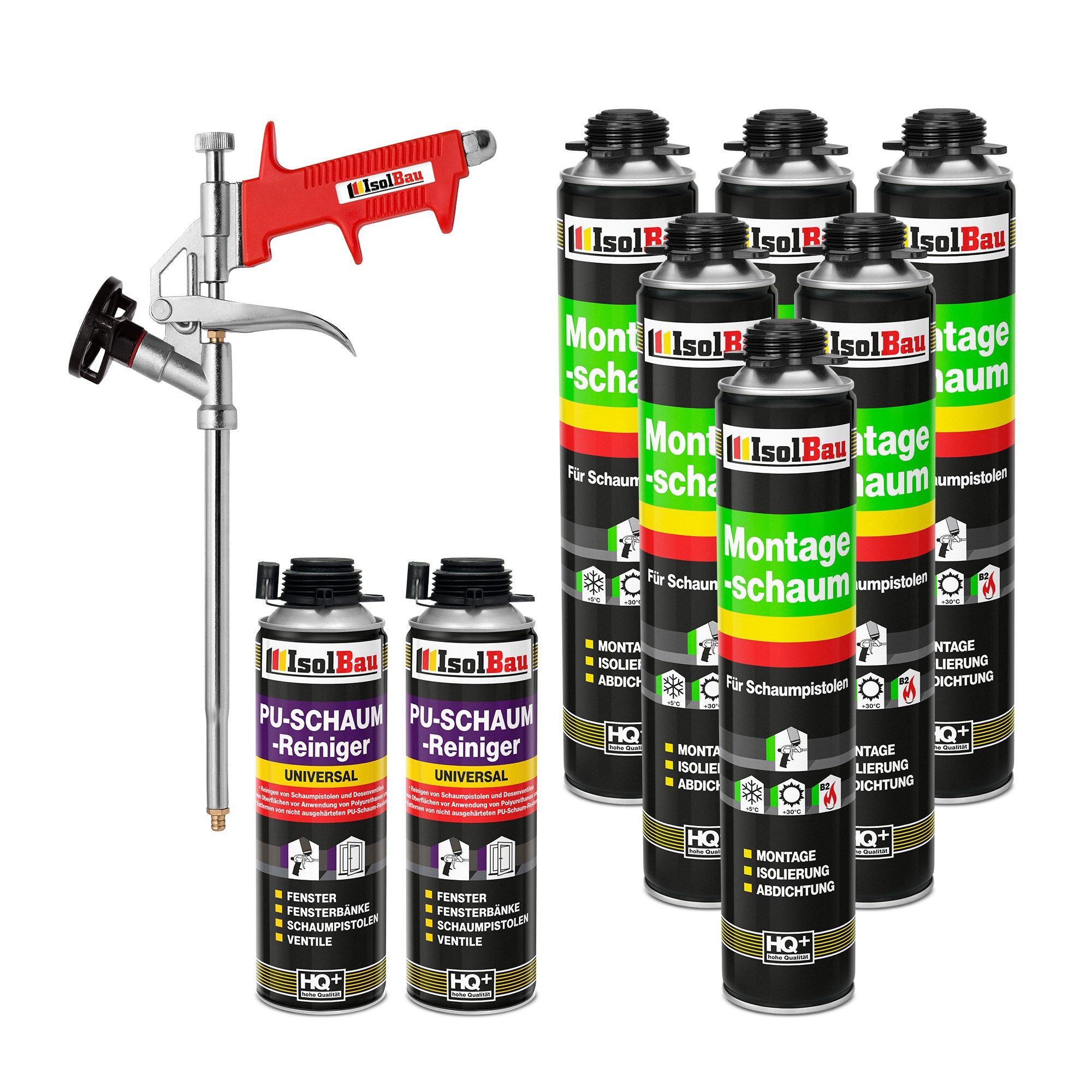None Fenster SET Pistolenschaum 6 x 750 ml Bauschaum Montageschaum Reiniger günstig online kaufen