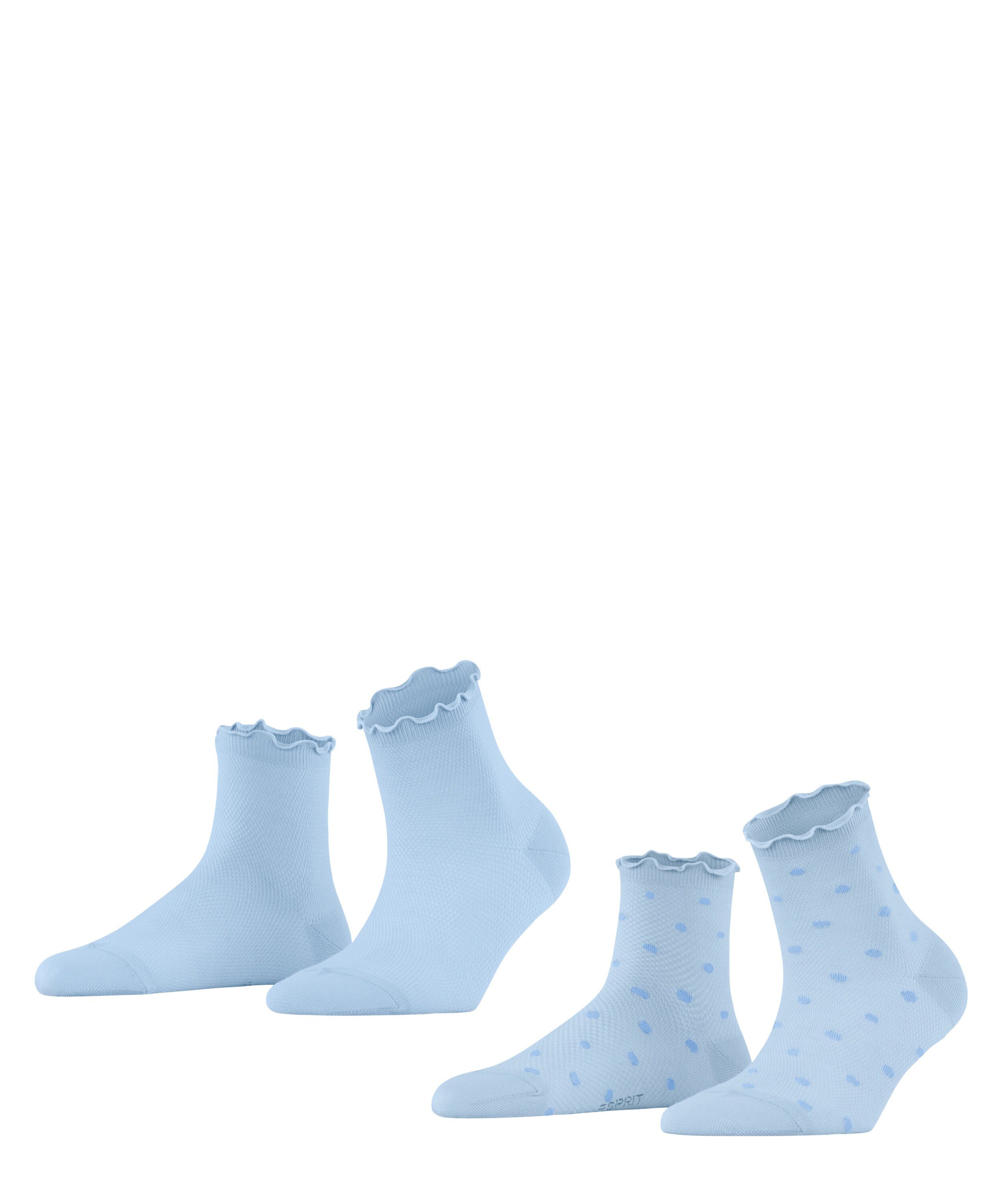 ESPRIT Damen Socken 2er-Pack – Nachhaltige Bio-Baumwolle, Punktemuster, Halblang – Größen 35-42 ESPRIT Damen Socken 2er-Pack – Nachhaltige Bio-Baumwolle, Punktemuster, Halblang – Größen 35-42
