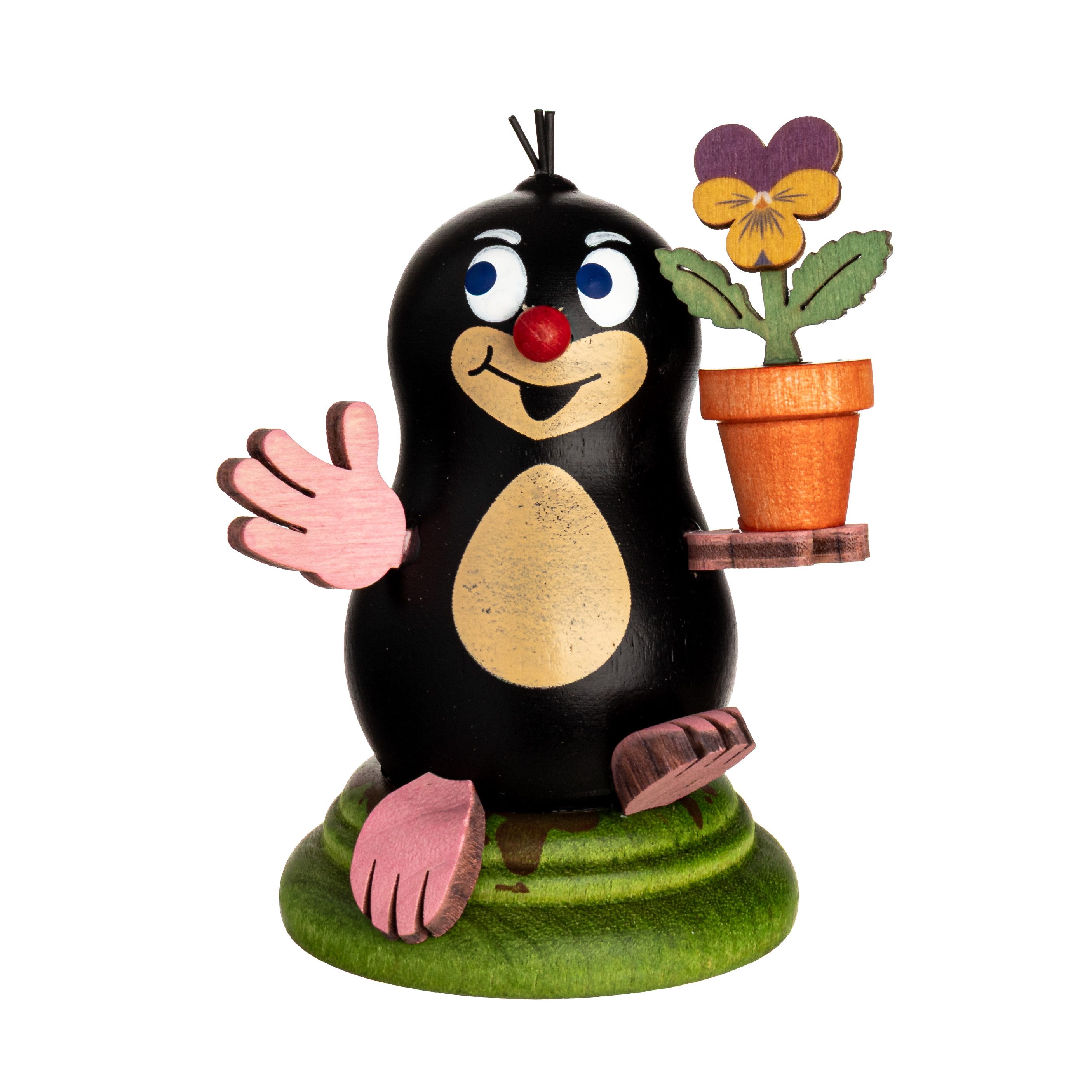 Kuhnert Dekofigur Deko Maulwurf - aus Holz - Lilli - ca. 6 cm groß, als charmantes Geschenk oder fröhliche Dekoration - Made in Germany