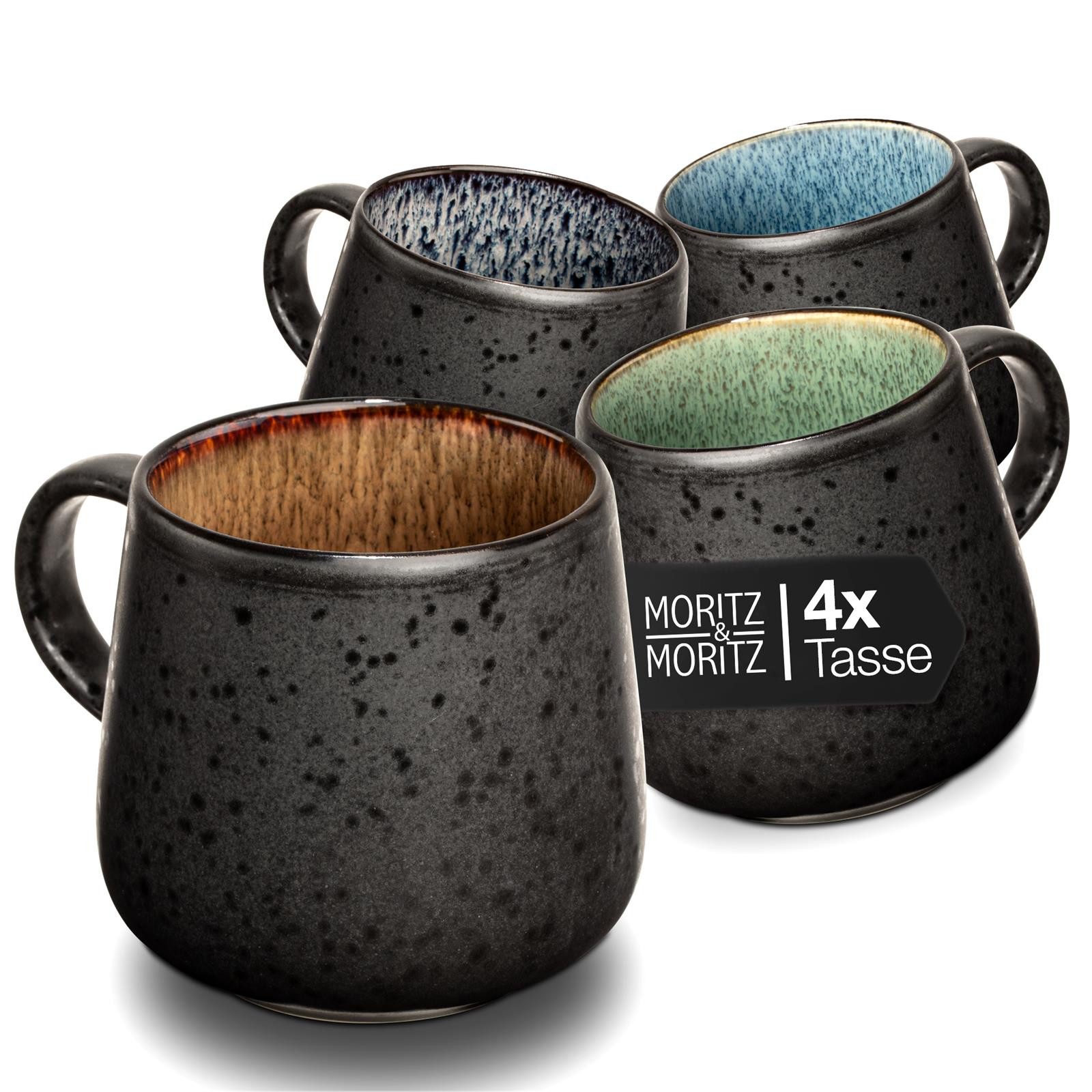 Moritz & Moritz Tasse SOLID Tassen bunt 4 tlg., 4-tlg., Steinzeug, für 4 Personen - spülmaschinen- und mikrowellengeeignet