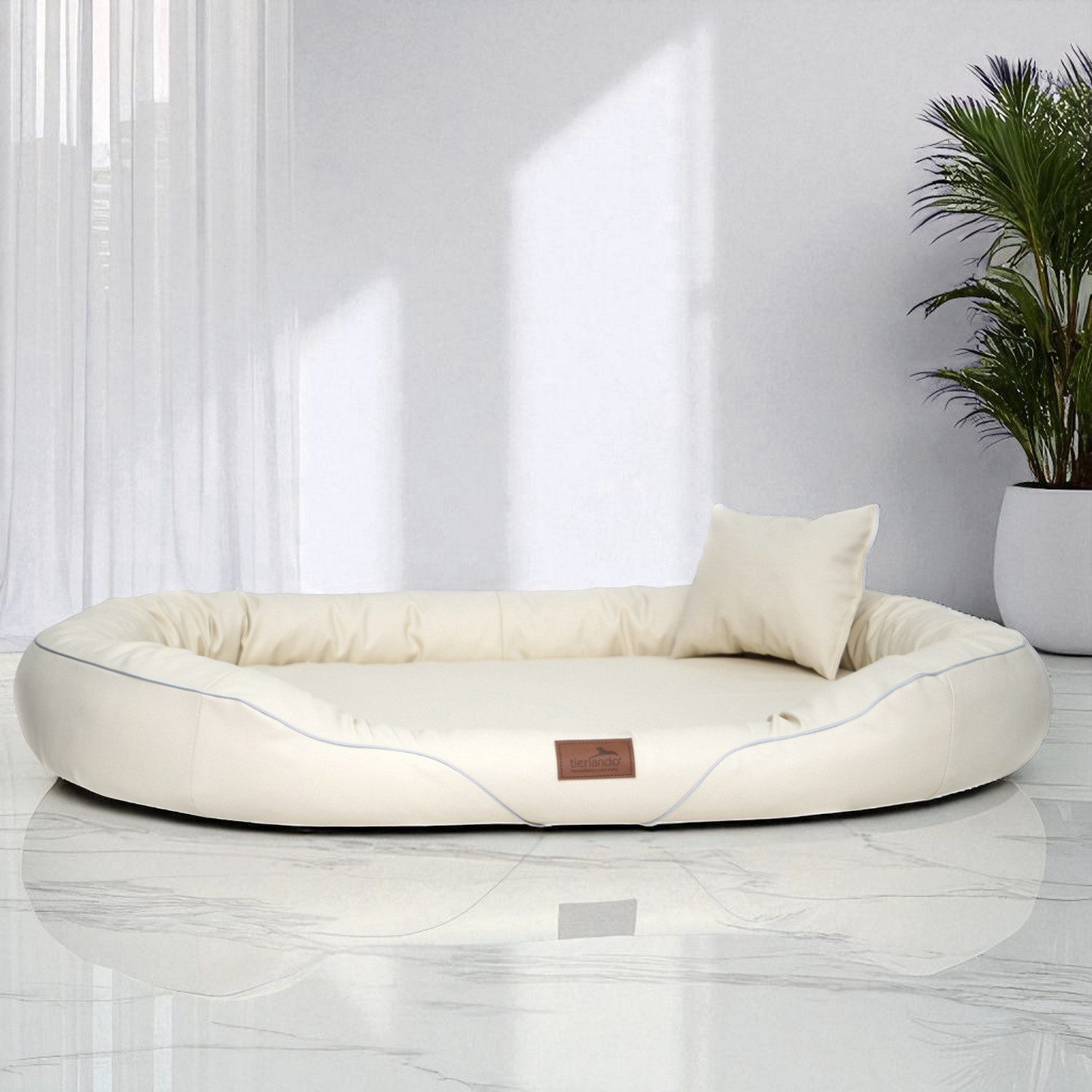 tierlando® Tierbett Orthopädisches Hundebett TIFFANY EASY CLEAN, Kunstleder, allergikergee, 100% Polyurethan, Herausnehmbare Matratze, Flacher Einstieg, Formstabiler Memory Foam