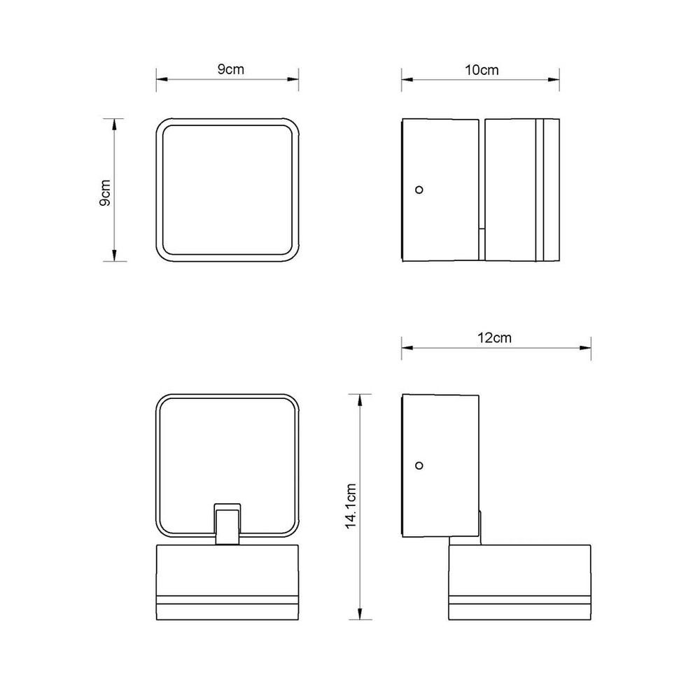 schwenkbar LED Aussenbereich Wandlampe LED-Leuchtmittel etc-shop Strahler verbaut, Außen-Wandleuchte, Wandlampe LED Warmweiß, fest