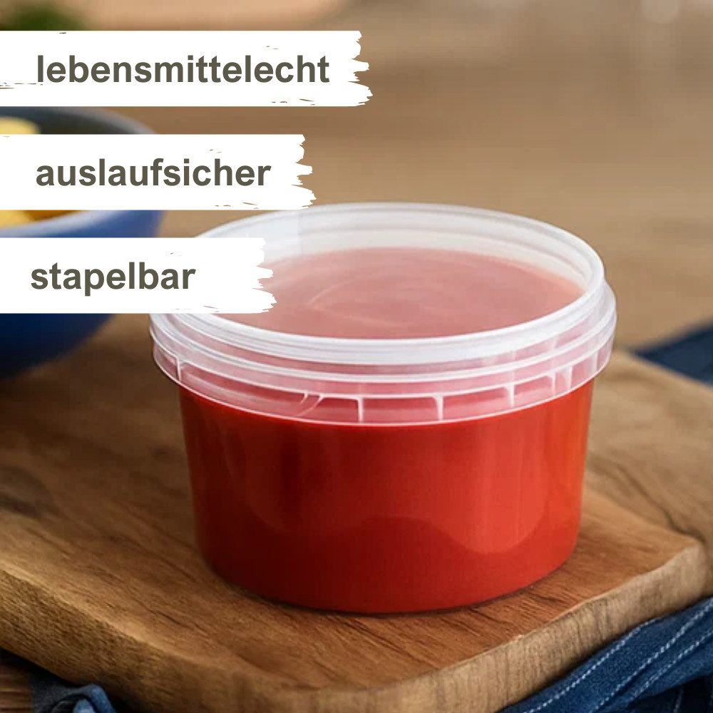 mikken Frischhaltedose Frischhaltebox 240 ml Gefrierdose Kunststoffdose Plastikdose, (Spar-Set, 10-tlg., Vorratsset), Heiß- & Kaltabfüllung, luftdicht, auslaufsicher