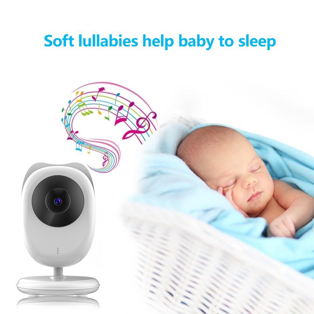 Lange Mutoy ECO Video Babyphone Farbdisplay Kamera, Gegensprechfunktion 2,4 Schlaflieder Zoll mit Akkulaufzeit Monitor, Modus Nachtsicht Baby Temperatursensor Video-Babyphone