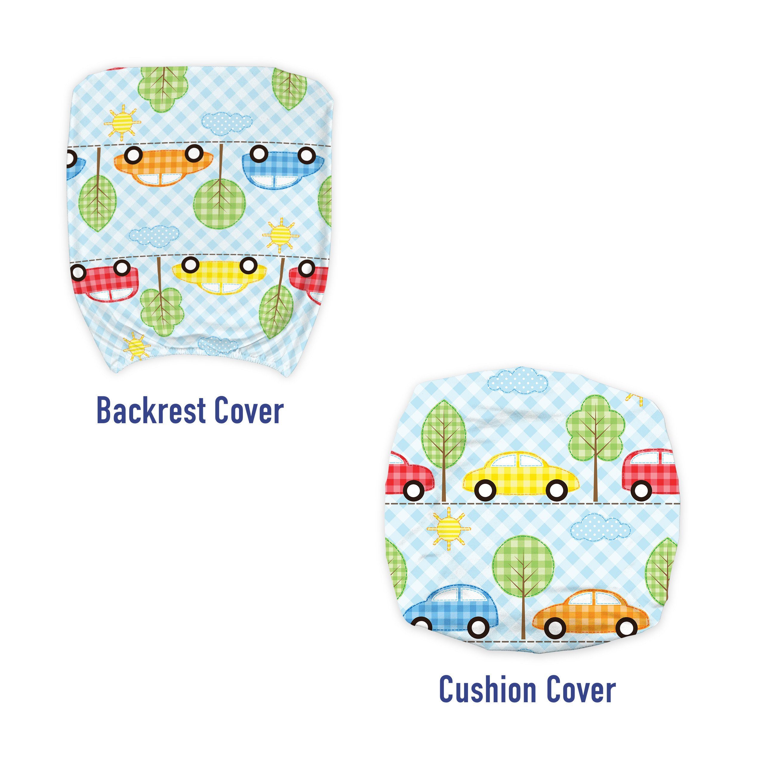 Checkered Baby dekorative Autos mit Schutzhülle Bürostuhlhusse Abakuhaus, Bäumen aus Stretchgewebe,