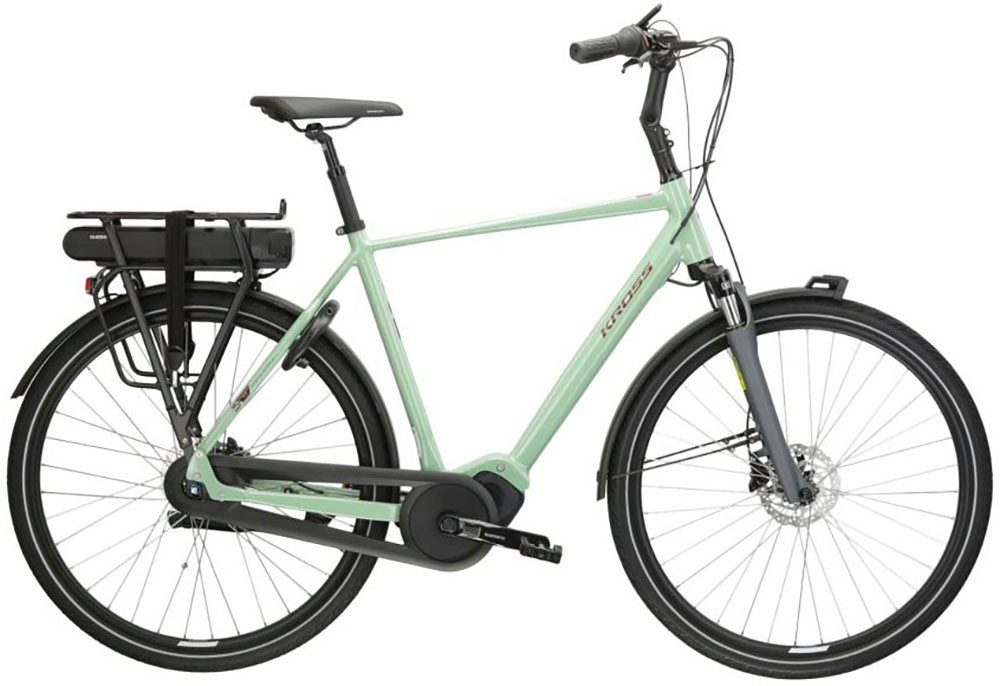 Kross E-Bike Cityrad E-Citybike Sentio Hybrid 4.0 28 Zoll grün - Shimano Mittelmotor, 7 Gang Shimano NEXUS Schaltwerk, Nabenschaltung, Mittelmotor, 418 Wh, SHIMANO 36 V/250 W, Mittelmotor DU-E500
