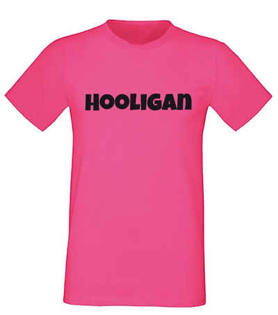 G-graphics T-Shirt Hooligan Herren T-Shirt, mit trendigem Frontprint, Aufdruck auf der Vorderseite, Spruch/Sprüche/Print/Motiv, Pink-Black-Men-Edition, für jung & alt