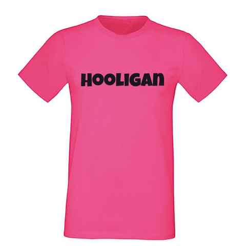 G-graphics T-Shirt Hooligan Herren T-Shirt, mit trendigem Frontprint, Aufdruck auf der Vorderseite, Spruch/Sprüche/Print/Motiv, Pink-Black-Men-Edition, für jung & alt