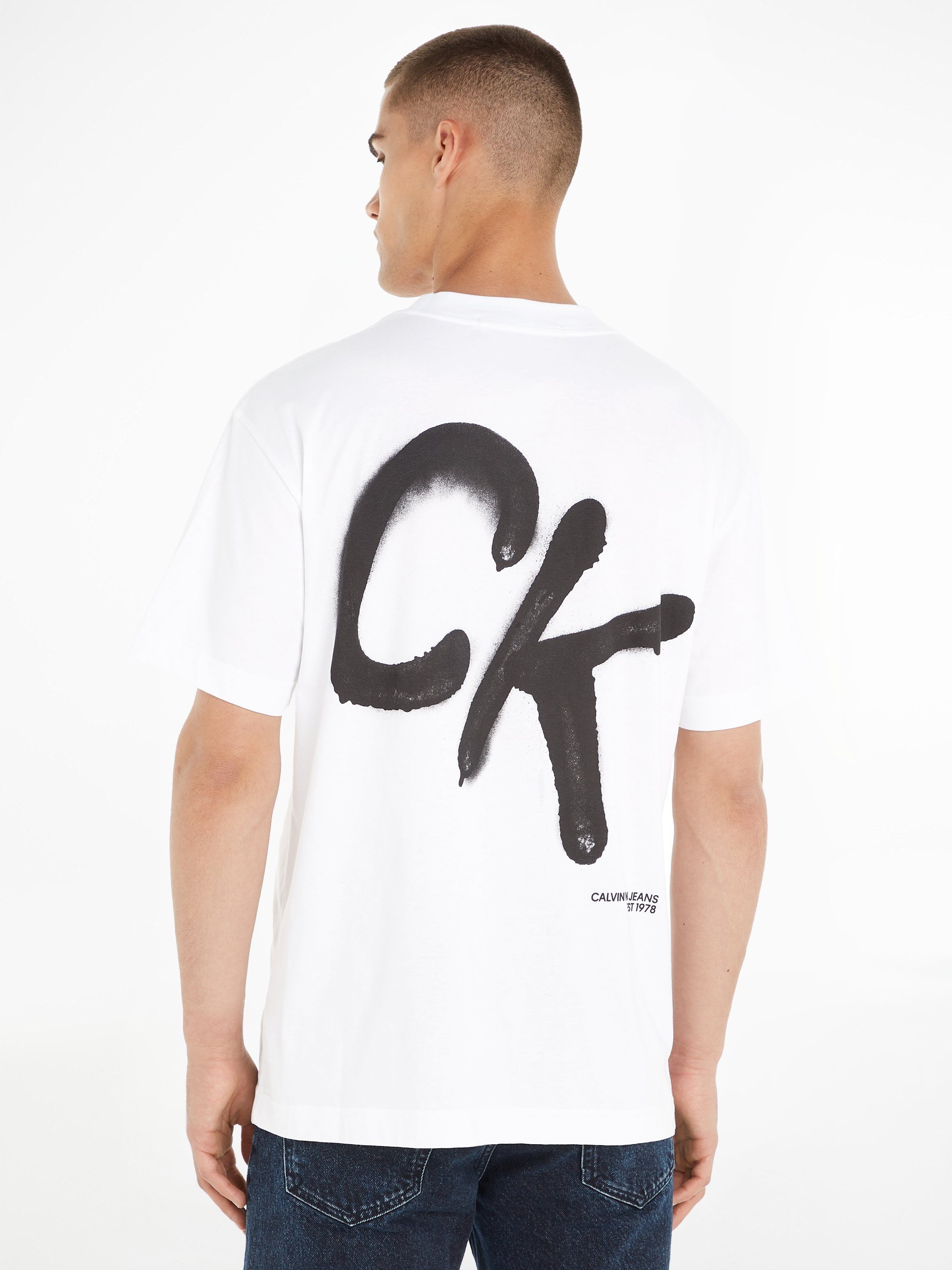 Calvin Klein Jeans TEE T-Shirt Bright White SPRAY CK