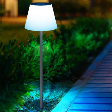 etc-shop LED Solarleuchte, LED-Leuchtmittel fest verbaut, Kaltweiß, Gartenstehlampen Wegeleuchte IP44 Solarleuchte Akku, Außenleuchte