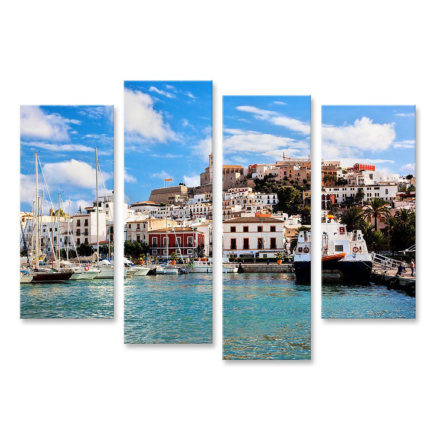Leinwandbild Bild auf Leinwand Panorama von Ibiza Altstadt Eivissa Spanien Balearis