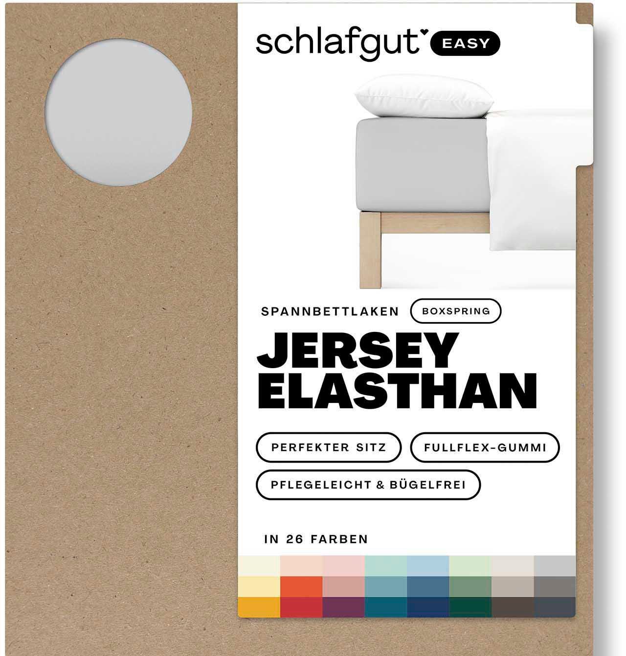 Schlafgut Spannbettlaken EASY Jersey Elasthan Boxspring, Jersey, Gummizug: rundum, (1 Stück), MADE IN GREEN by OEKO-TEX® – Bild 2 von 5