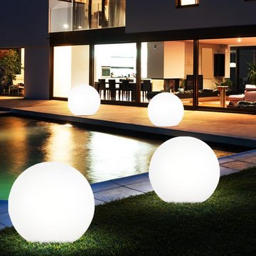 etc-shop LED Gartenleuchte, LED-Leuchtmittel fest verbaut, 4er Set LED Solar Garten Außen Bereich Lampen Erdspieß Steck