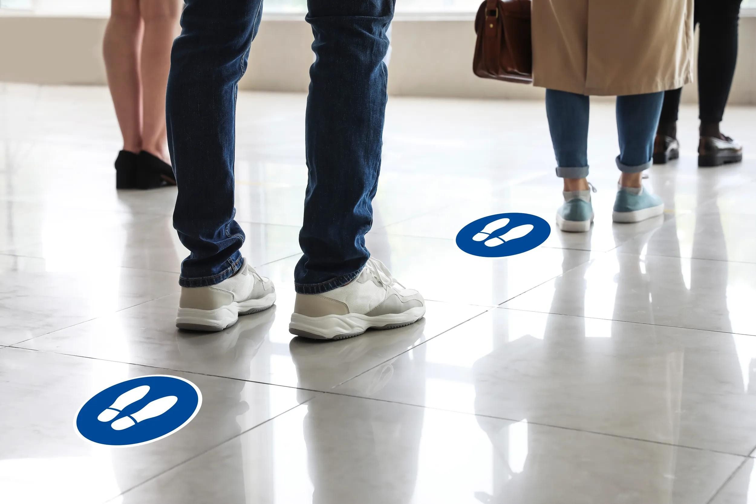 EXACOMPTA Warnschild Hinweisschild Halt PVC selbstklebend rutschfest 20cm Blau 67023E, Sockel