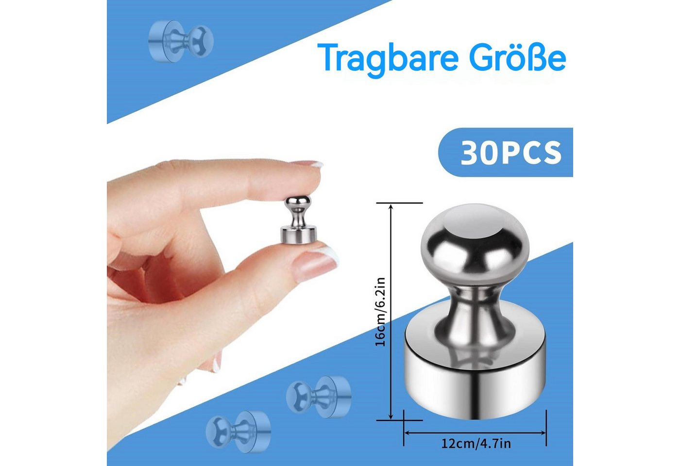 Thumbnail - BlingBin Magnet 30 Stück Magnete Stark 12 x 16 mm Magnete für Magnettafel (30er Set, 30-St., 30pcs), Mini Stark Pinnwand...