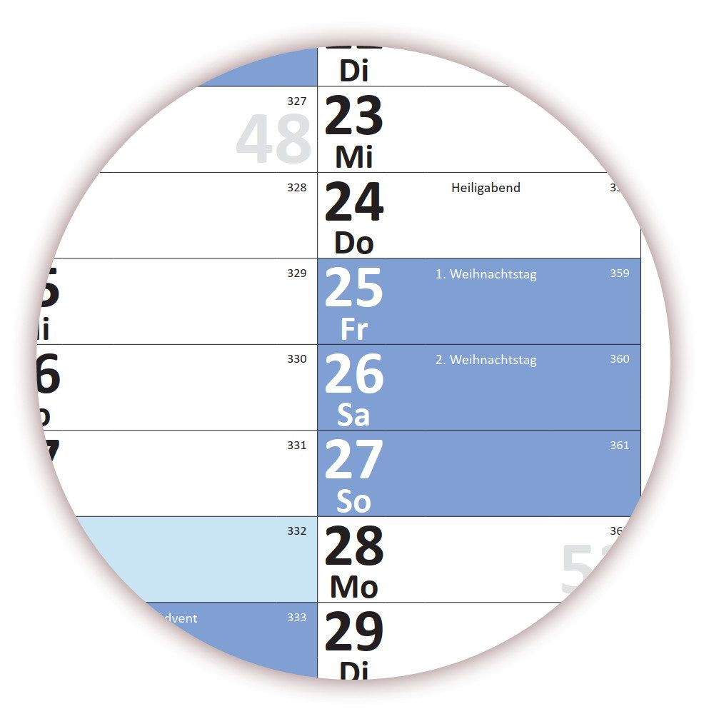 LYSCO Wandkalender XL Wandplaner DIN A1 2026 / 2026 + 2027 blau, nass abwischbar, 12 Monate Jahresplaner Wandplaner gerollt, Kalender Format 59,4 x 84,1cm