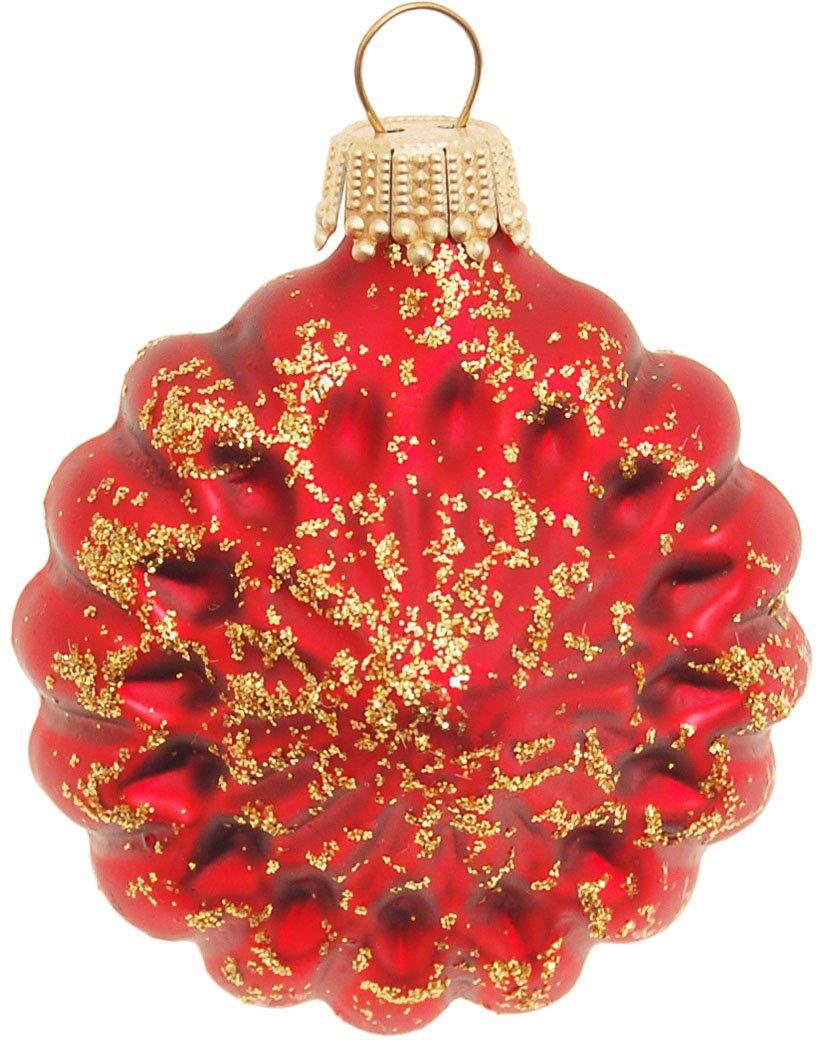 cm aus rot, Weihnachtsdeko Christbaumkugeln Weihnachtsbaumkugel Breite (4-tlg), Krebs Glas, 5 Christbaumschmuck Lauscha Glas Glaskugelformen, ca.